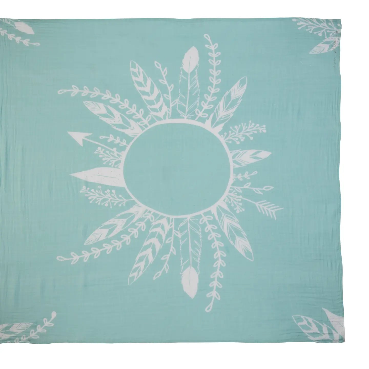 Cotton Mint Feather Baby Blanket