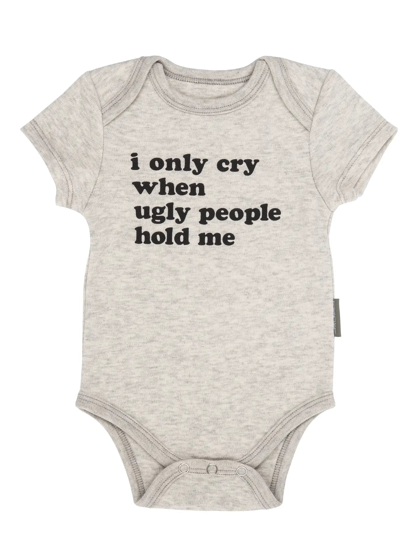 0 - 3 Months Cotton Gray I Only Cry When Onesie