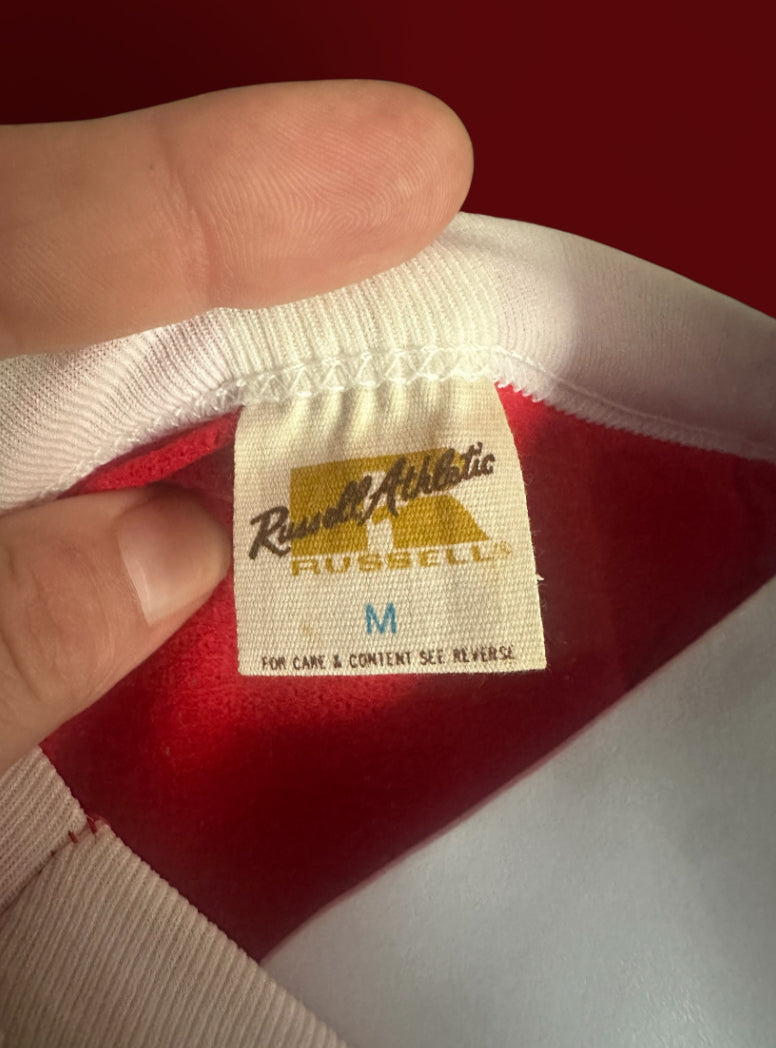 Vintage 70s Inverness Elks Team Tee – Red Varsity V-Neck Jersey #16