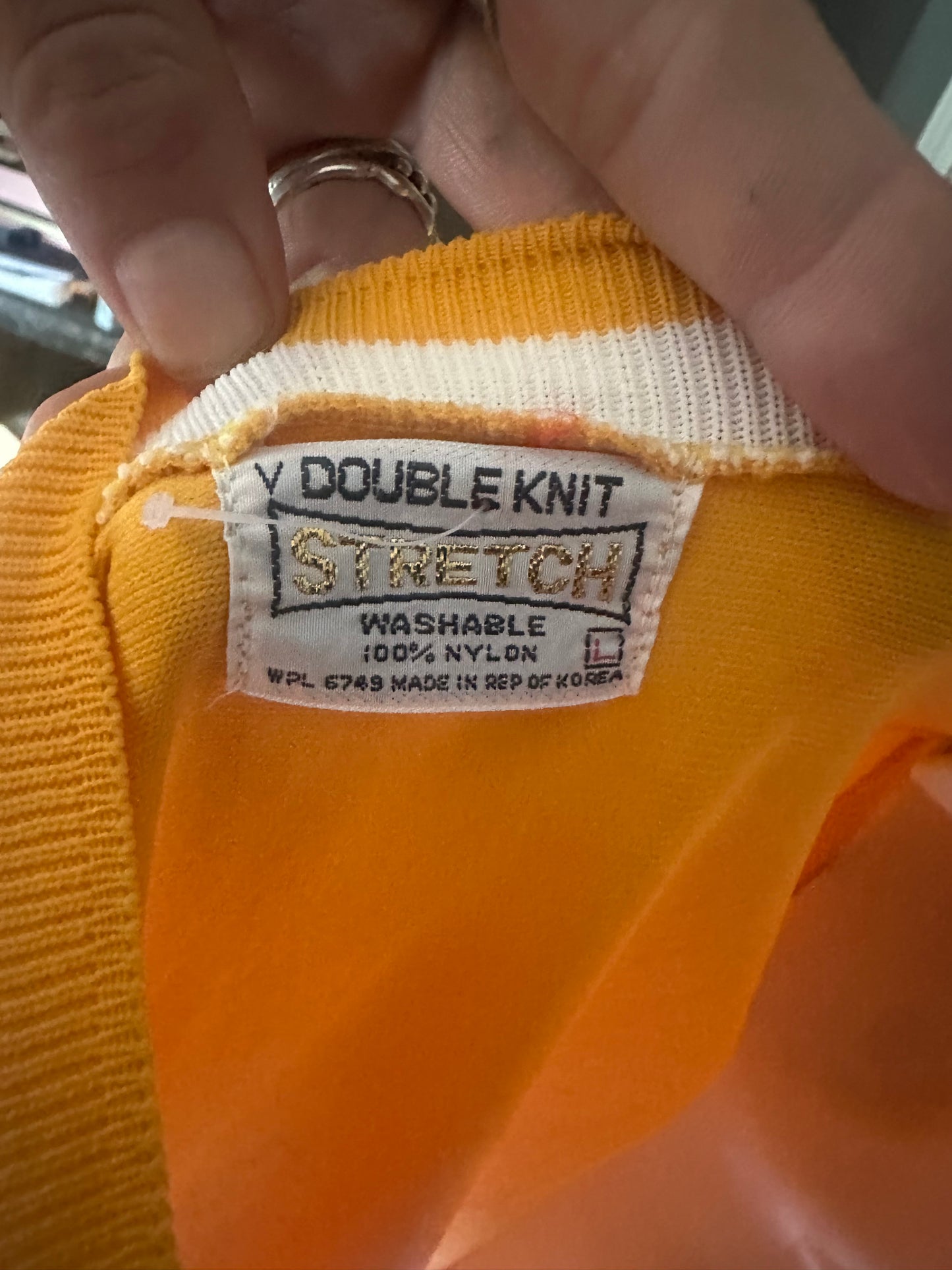 Rare Vintage 70s Golden Yellow Double Knit Stretch Top