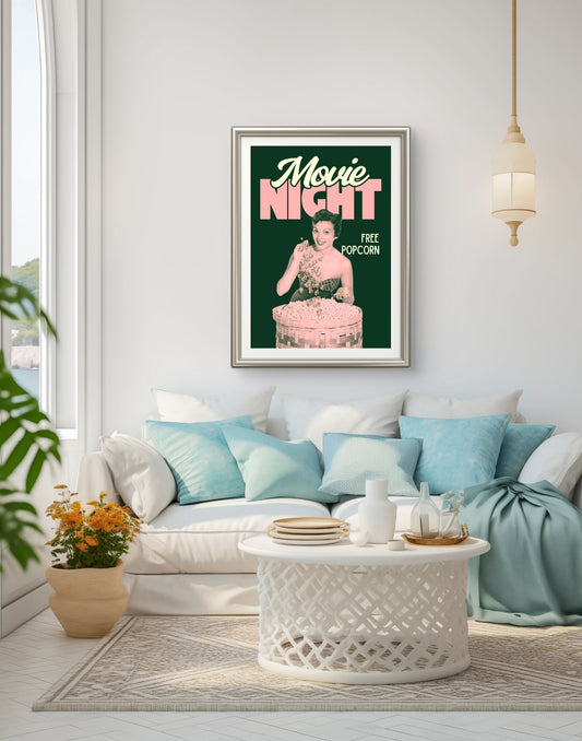 "Movie Night" Art Print: Modern Wall Decor (Digital Download)