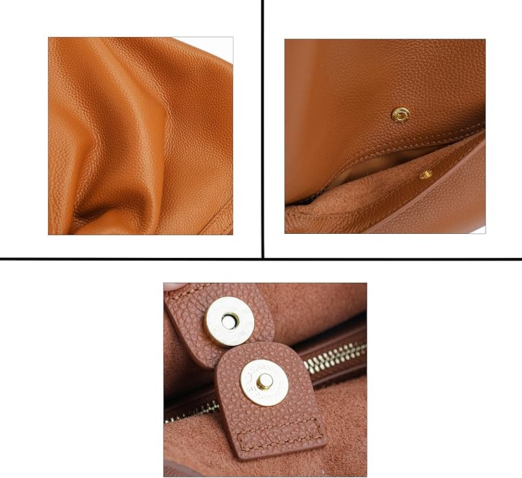 AIDRANI Genuine leather single layer cowhide armband shoulder pure color large capacity soft leather shopping bag