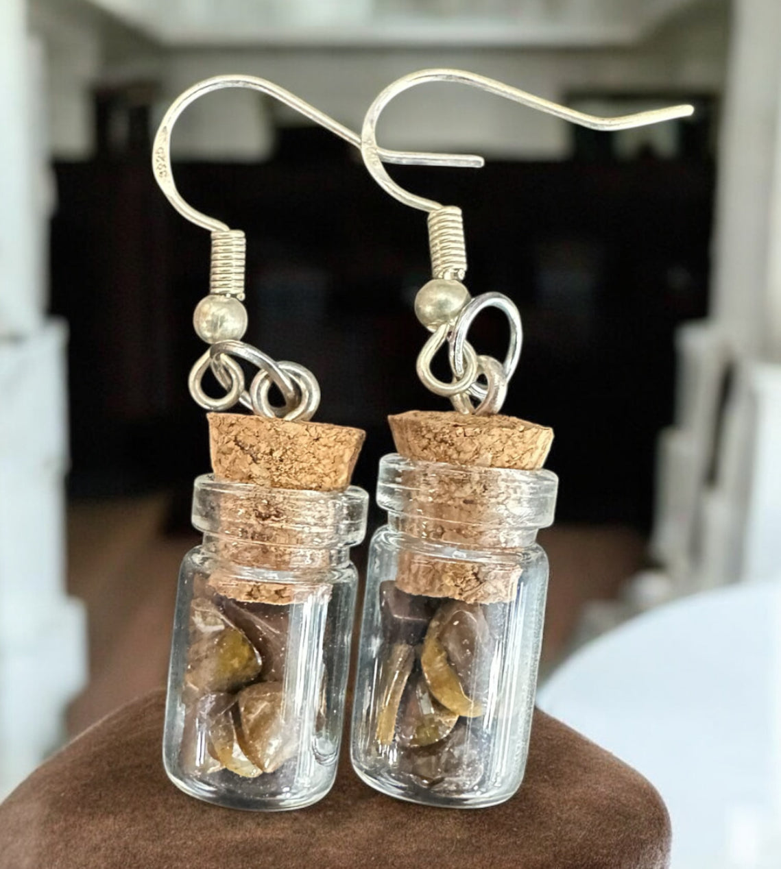 “Earthbound Spirit” Petrified Stone Jar Earrings