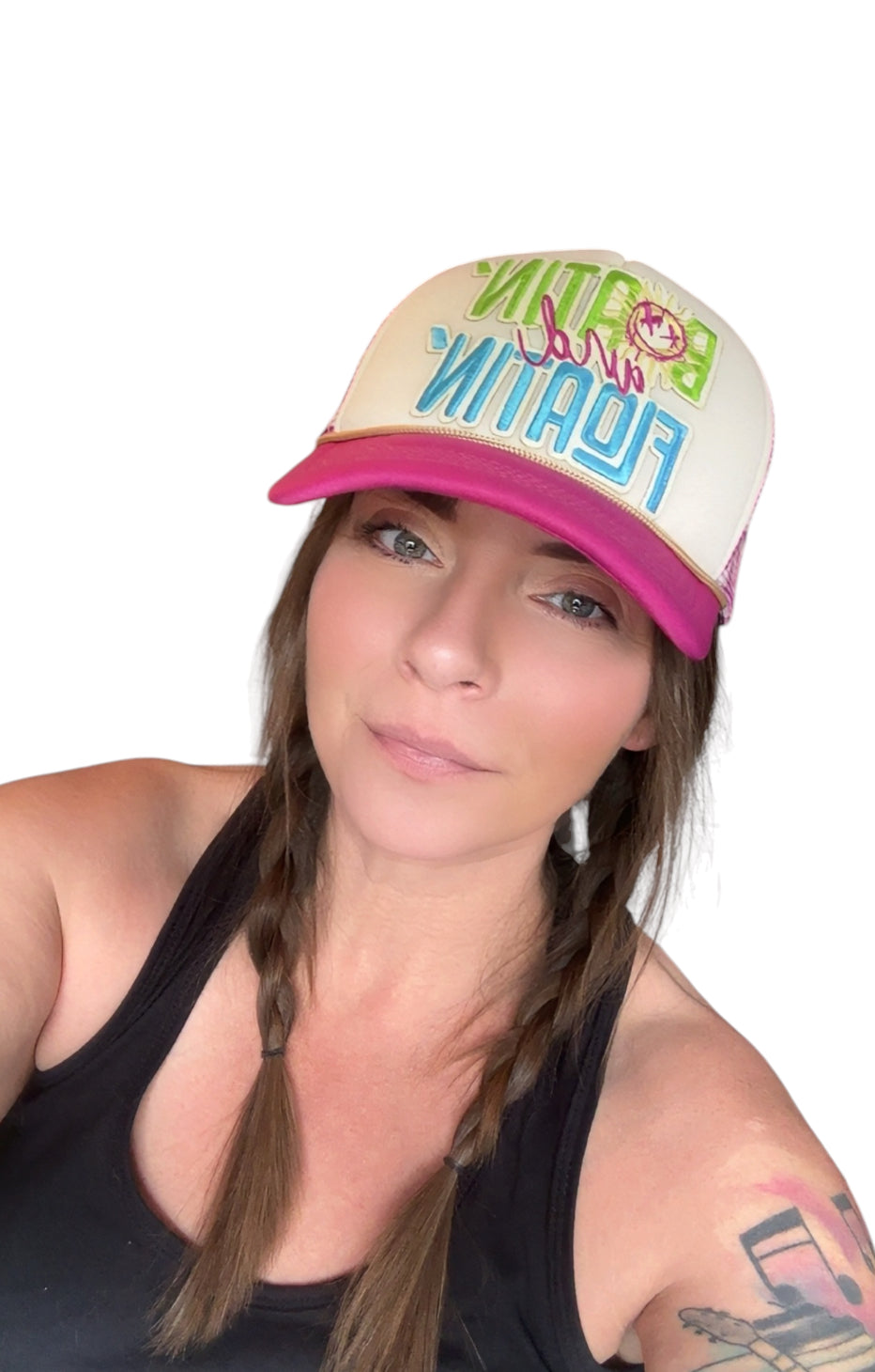 Boatin’ & Floatin’ Trucker Hat – Neon Beach Babe Edition
