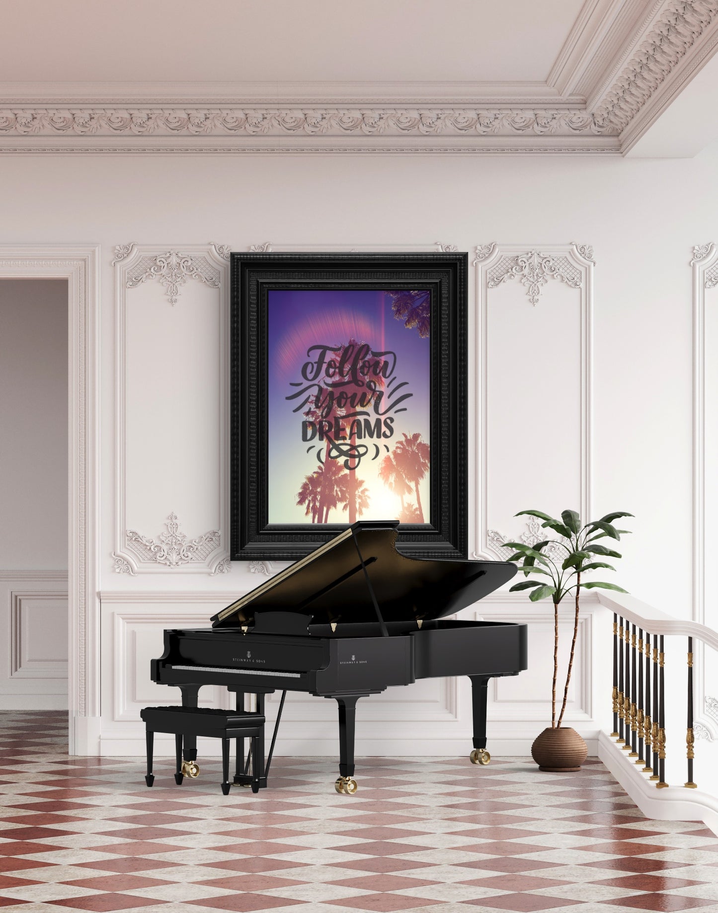 "Follow Your Dreams" Art Print: Modern Wall Decor (Digital Download)