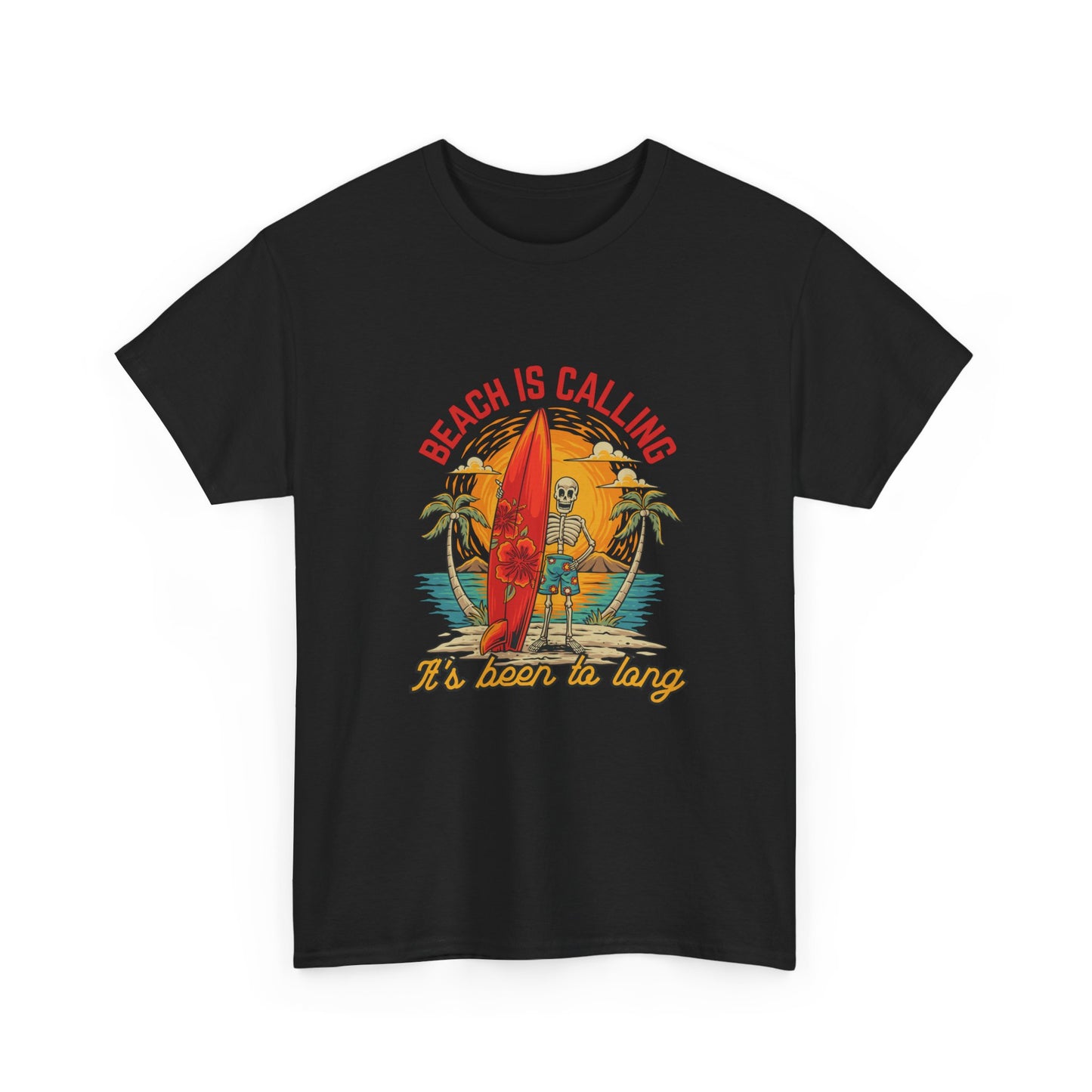 Beach Is Calling T-Shirt – Vintage Surf Skull Graphic Tee