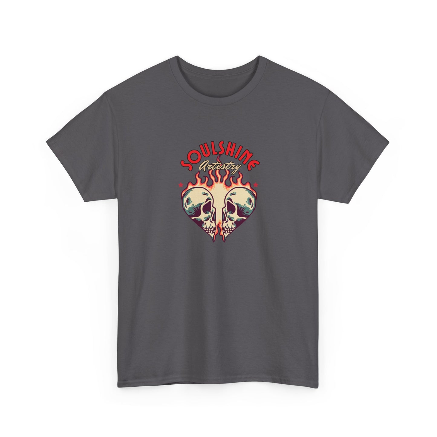 Soulshine Heart Graphic Tee — Vintage Skull Heart Healing Shirt