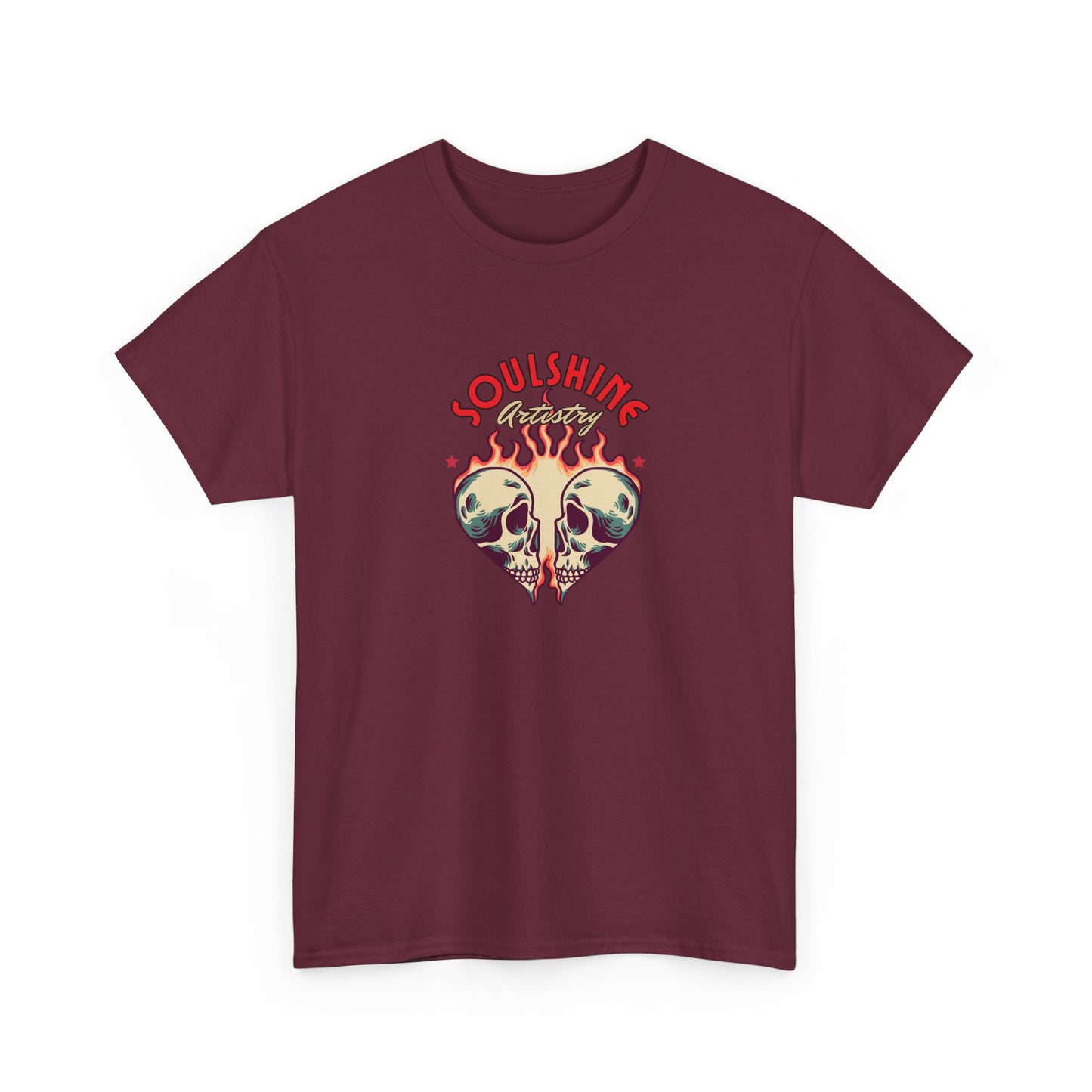 Soulshine Heart Graphic Tee — Vintage Skull Heart Healing Shirt