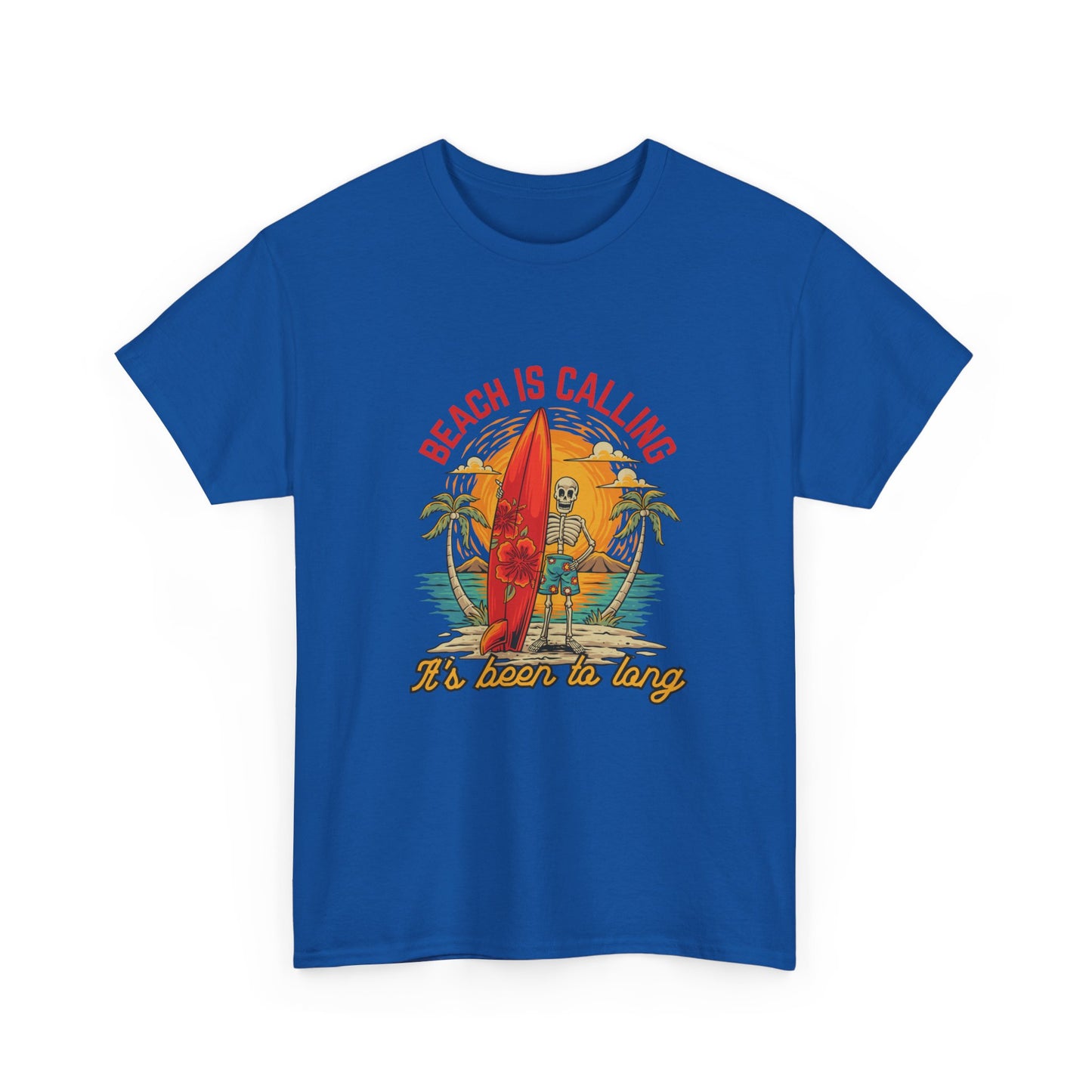 Beach Is Calling T-Shirt – Vintage Surf Skull Graphic Tee