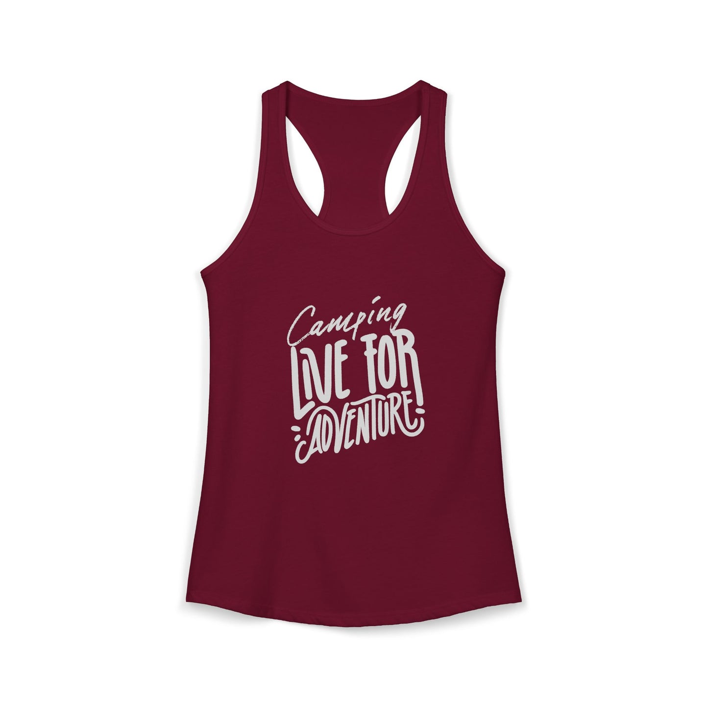Women's Ideal Racerback Tank "Camping Live for Adventure"