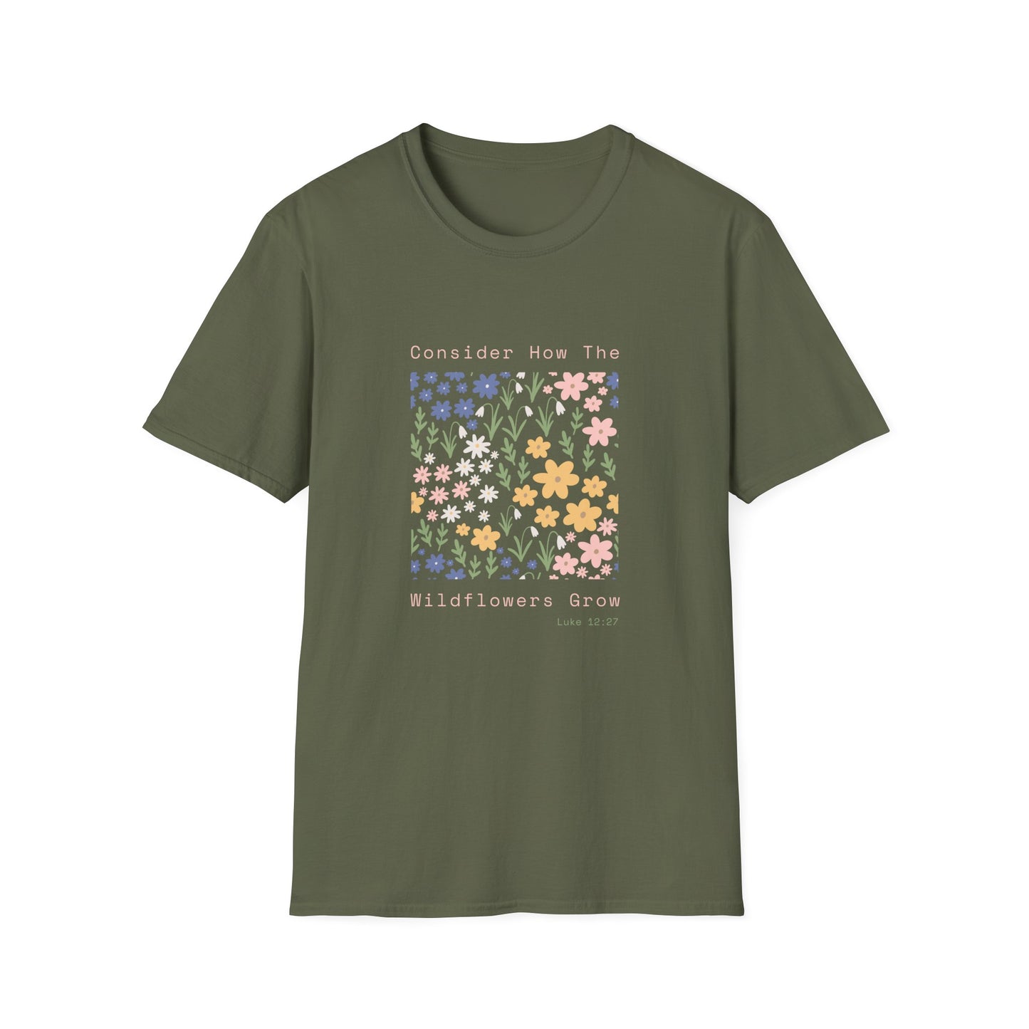 Wildflower Garden T-Shirt — "Consider How The Wildflowers Grow" Floral Tee