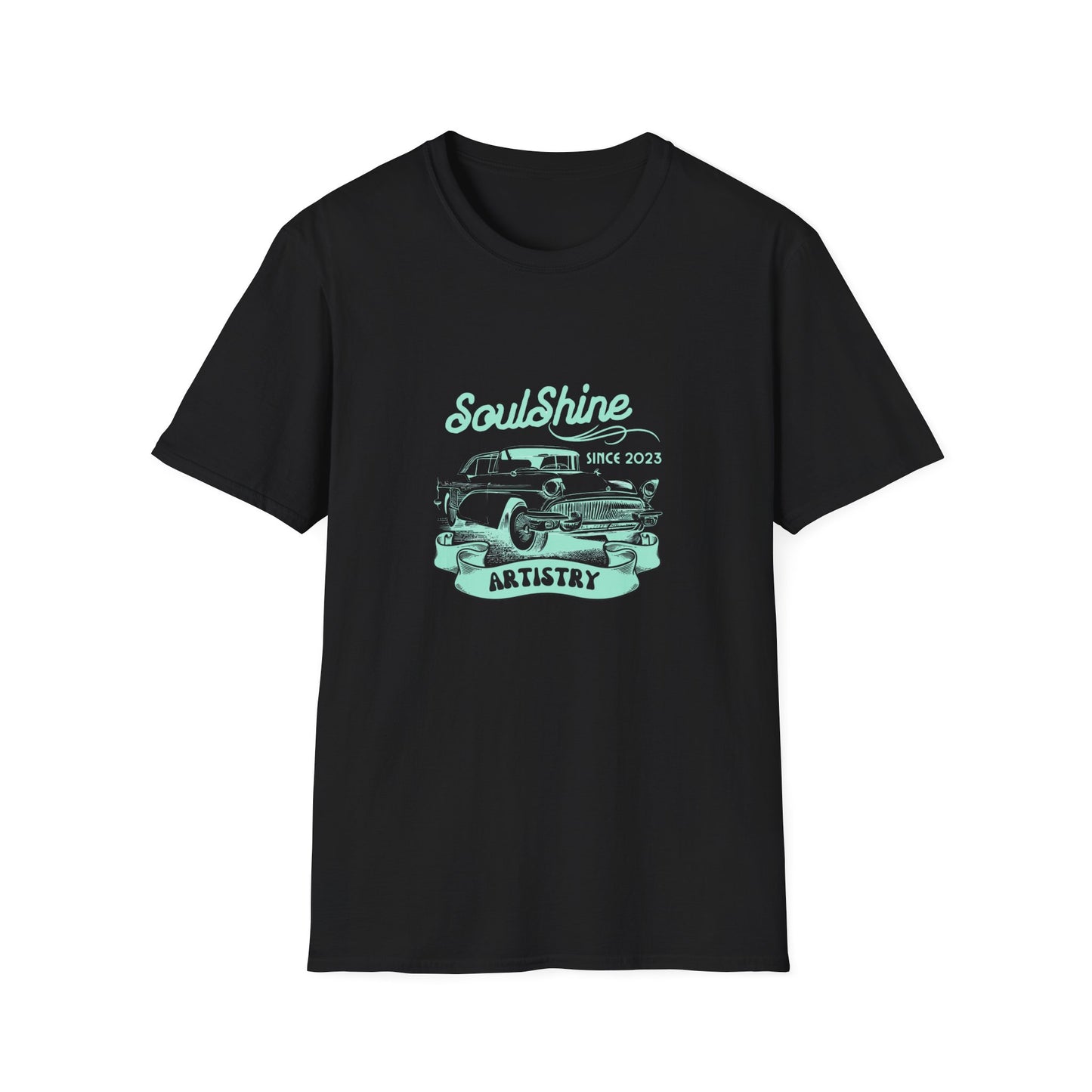 SoulShine Artistry Classic T-Shirt — Vintage Car Graphic Tee (Since 2023)