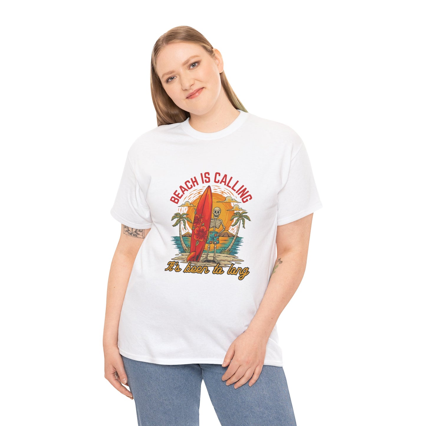 Beach Is Calling T-Shirt – Vintage Surf Skull Graphic Tee