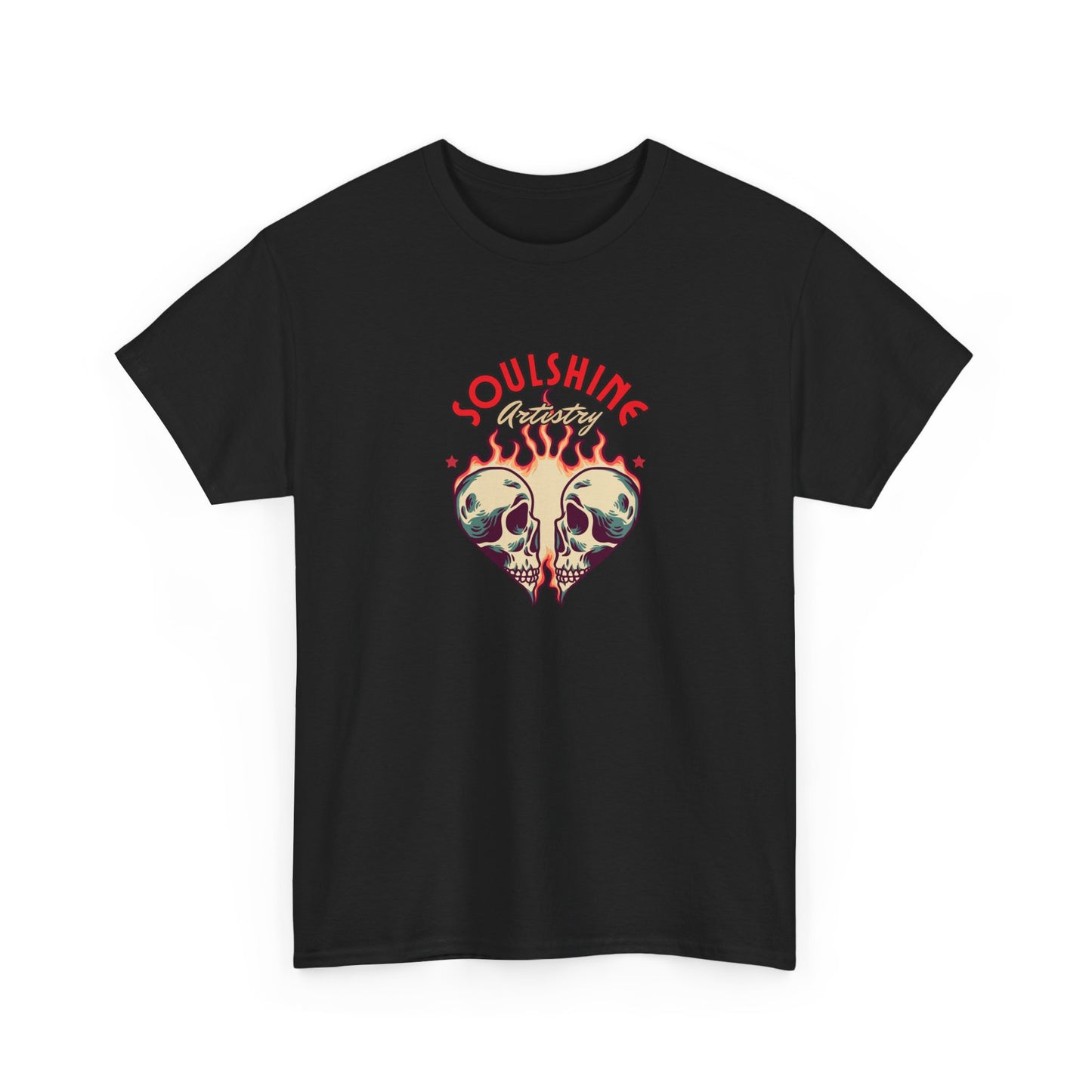 Soulshine Heart Graphic Tee — Vintage Skull Heart Healing Shirt