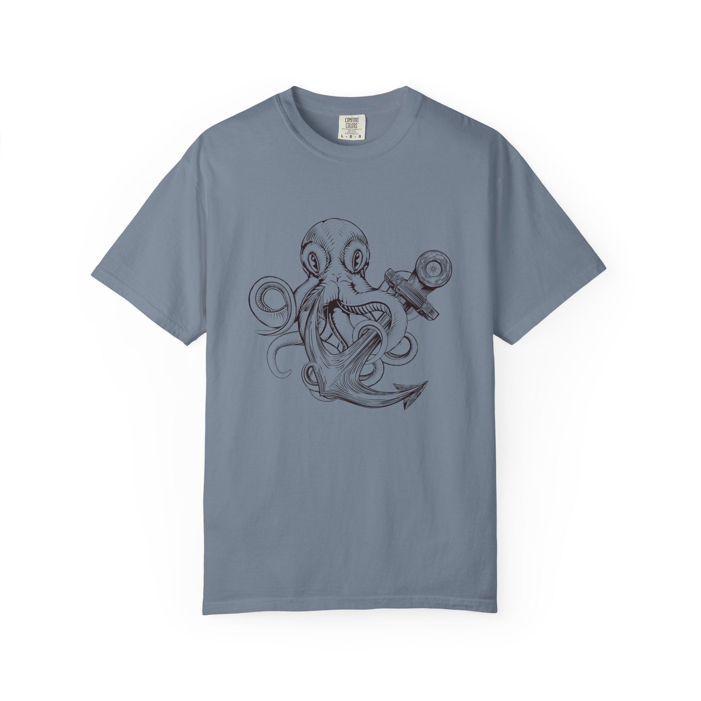 Octopus Anchor T-Shirt — Unisex Nautical Vintage Ink Illustration