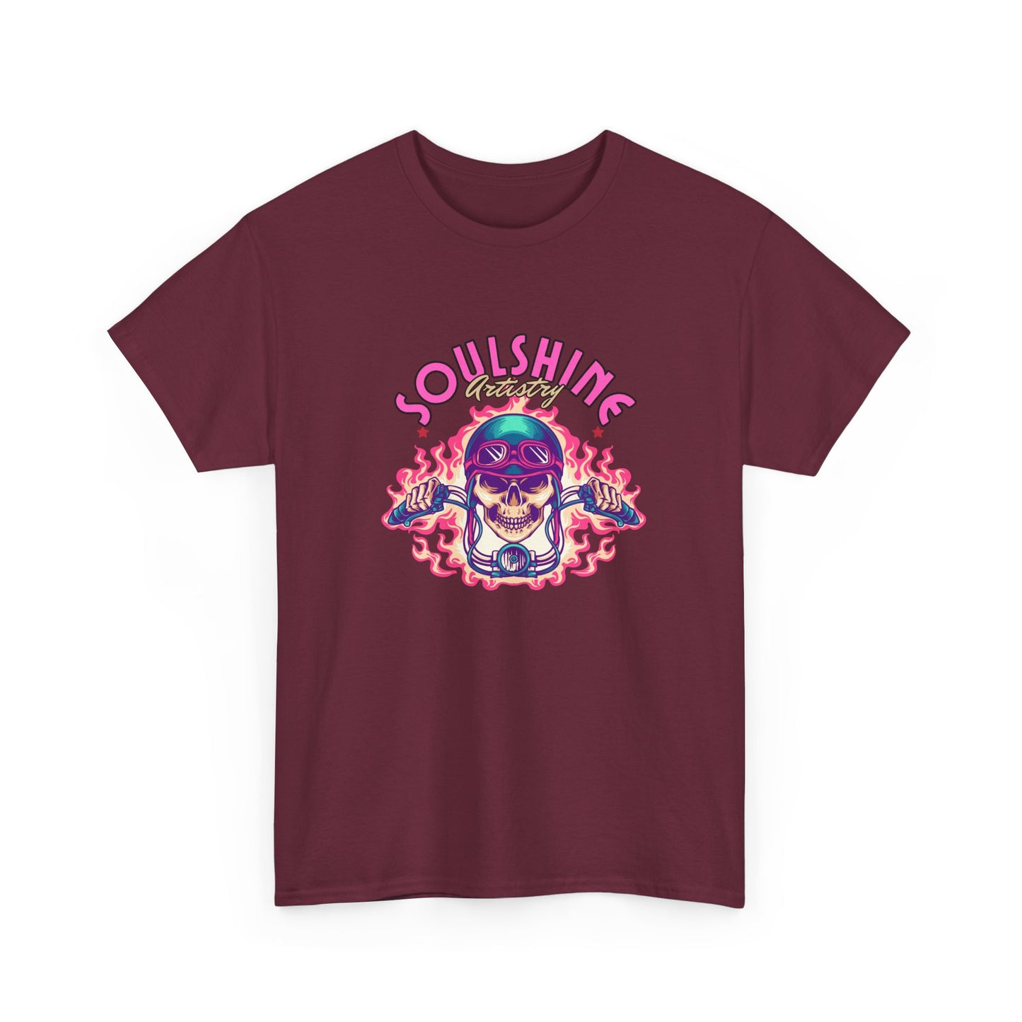 Soulshine Skull Tee — Retro Neon Skull Graphic T-Shirt