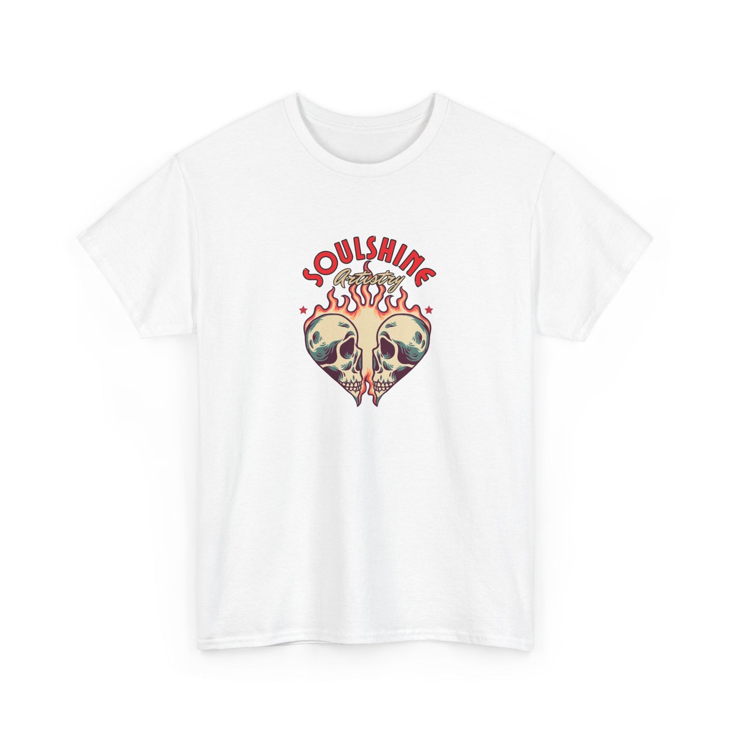 Soulshine Heart Graphic Tee — Vintage Skull Heart Healing Shirt