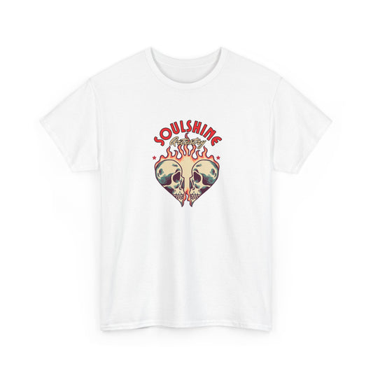 Soulshine Heart Graphic Tee — Vintage Skull Heart Healing Shirt