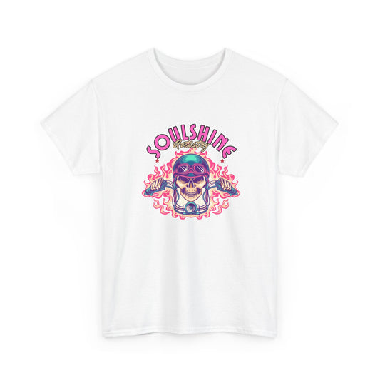 Soulshine Skull Tee — Retro Neon Skull Graphic T-Shirt