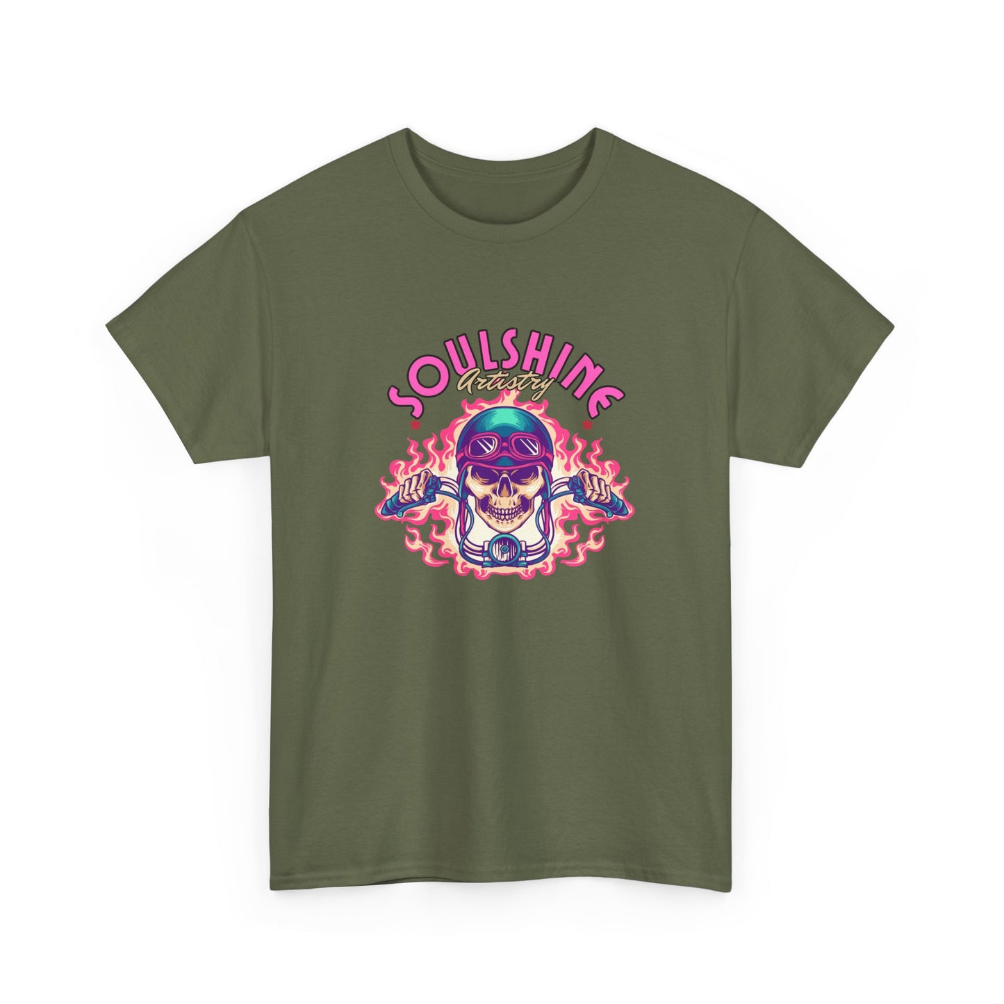 Soulshine Skull Tee — Retro Neon Skull Graphic T-Shirt