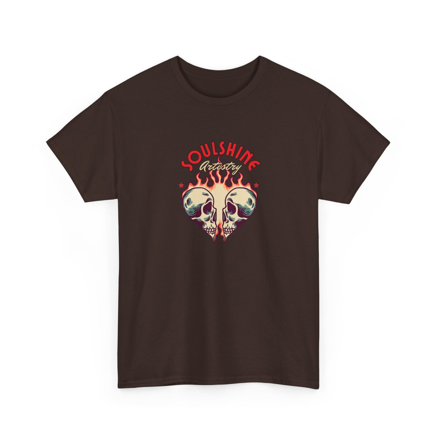 Soulshine Heart Graphic Tee — Vintage Skull Heart Healing Shirt