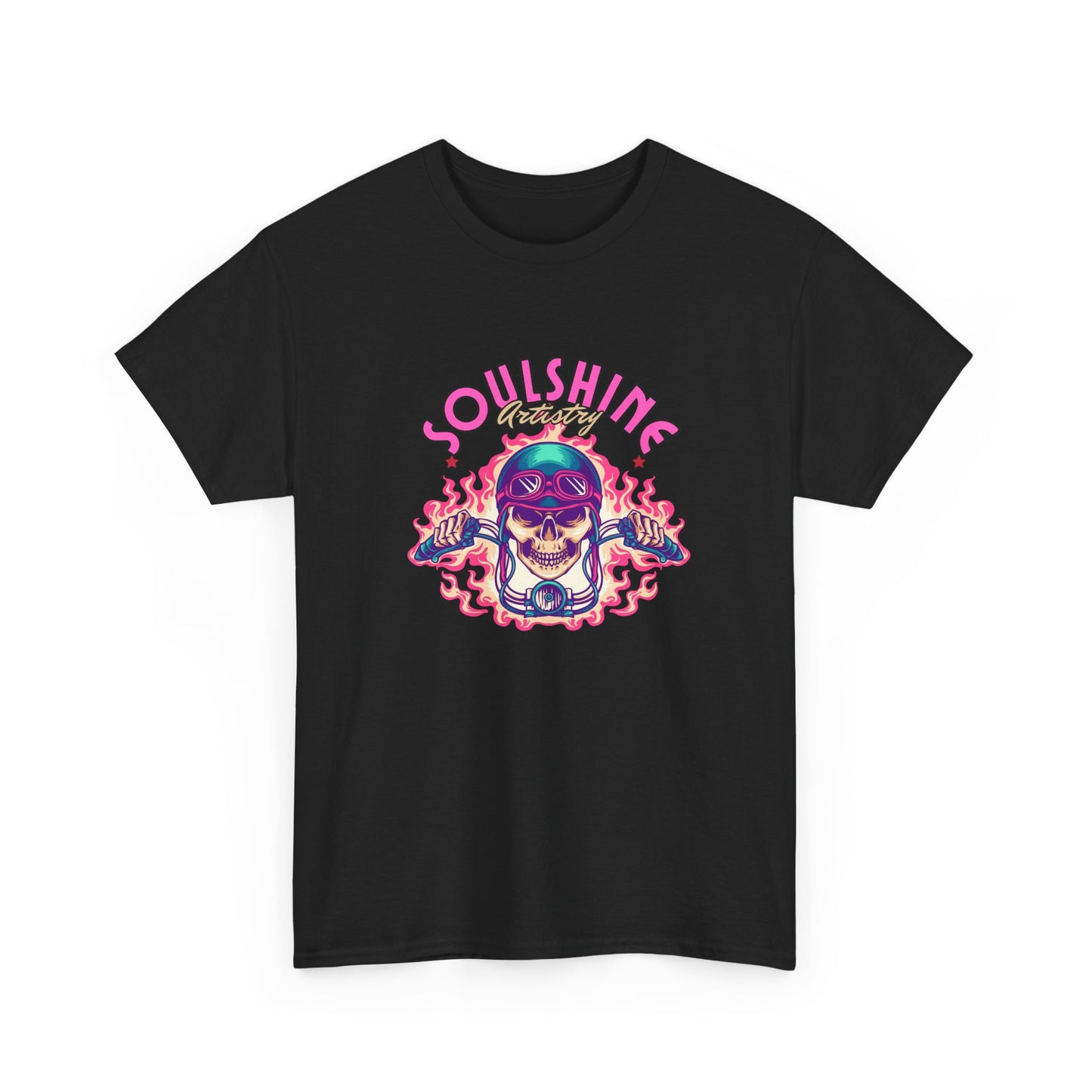 Soulshine Skull Tee — Retro Neon Skull Graphic T-Shirt