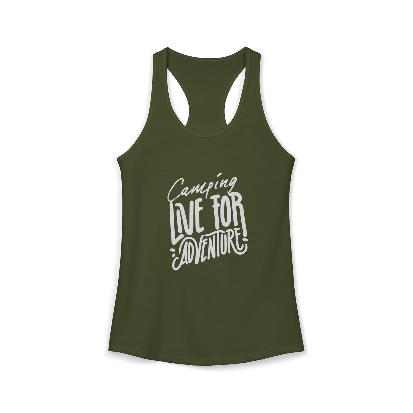 Women's Ideal Racerback Tank "Camping Live for Adventure"
