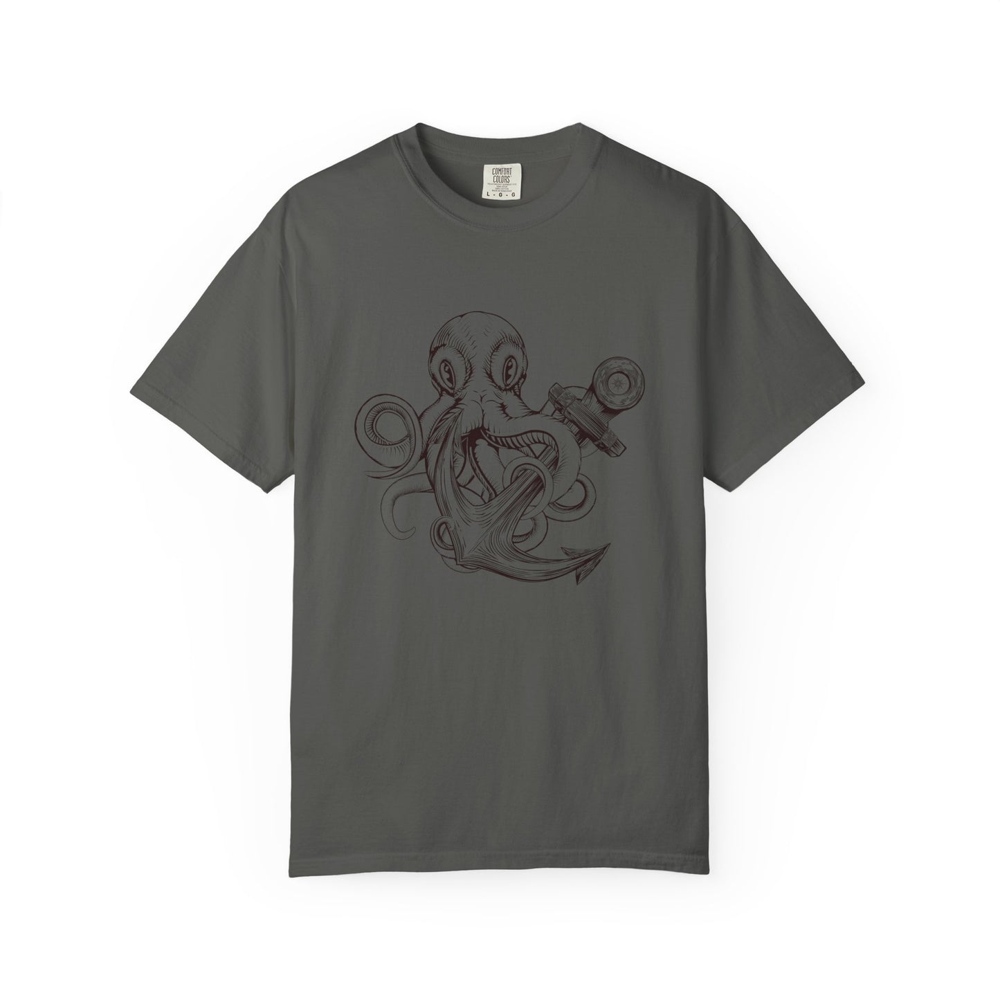 Octopus Anchor T-Shirt — Unisex Nautical Vintage Ink Illustration