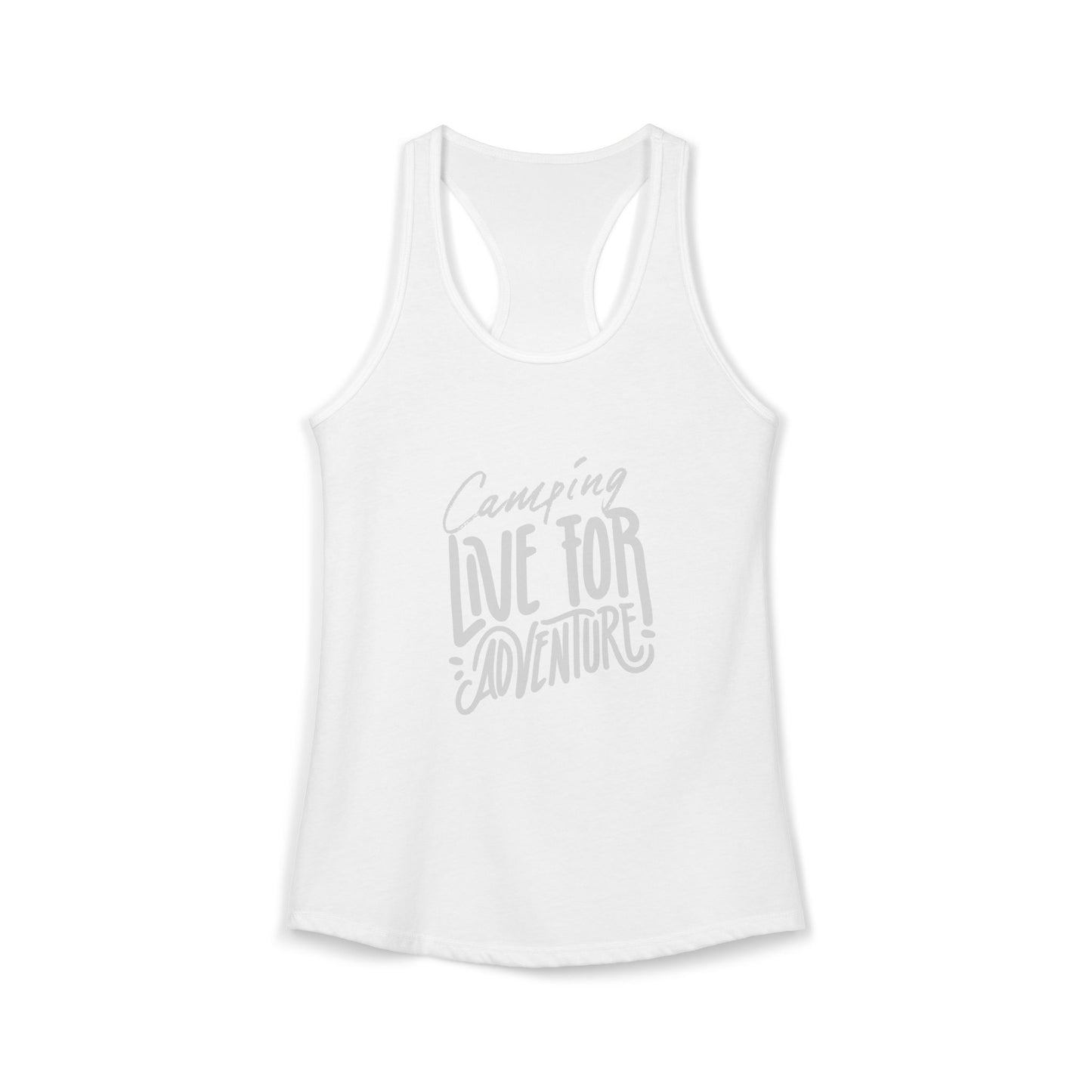 Women's Ideal Racerback Tank "Camping Live for Adventure"
