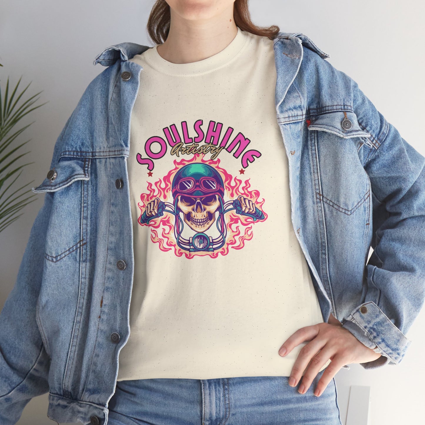 Soulshine Skull Tee — Retro Neon Skull Graphic T-Shirt