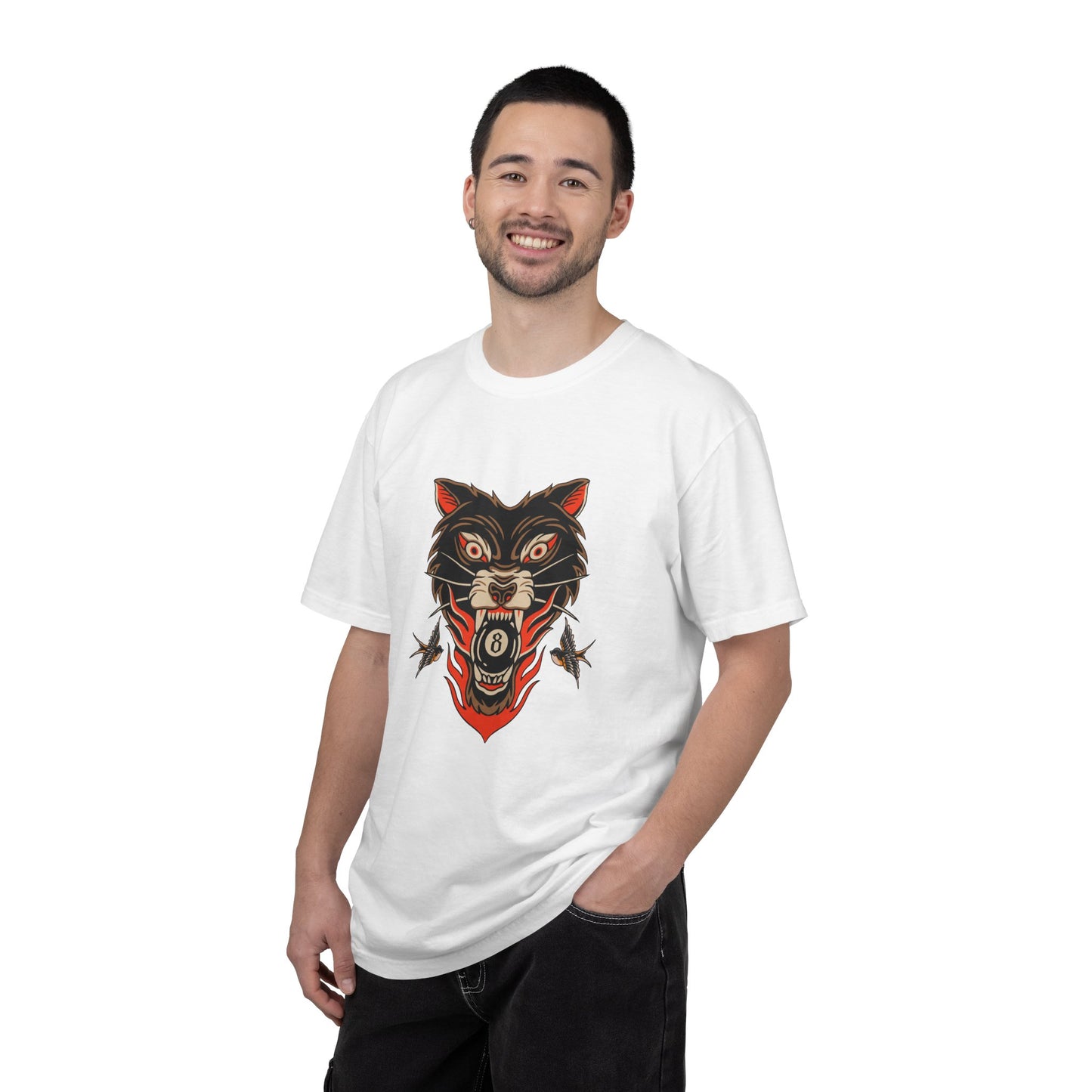 Wolf Skull T-Shirt — Vintage Unisex Tattoo Style Biker Graphic Tee