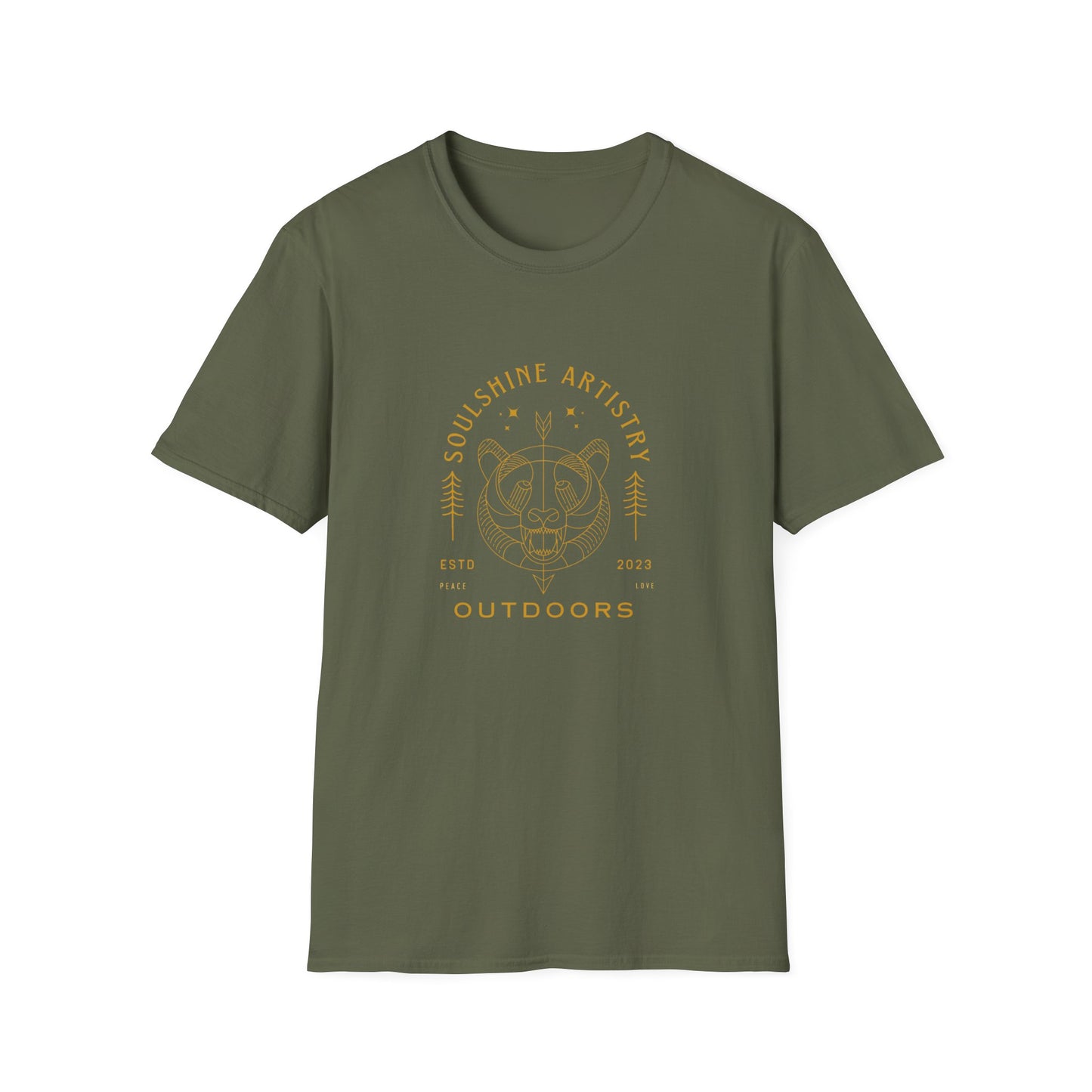 Outdoors SoulShine Artistry Graphic Tee — Vintage Nature Skull Design