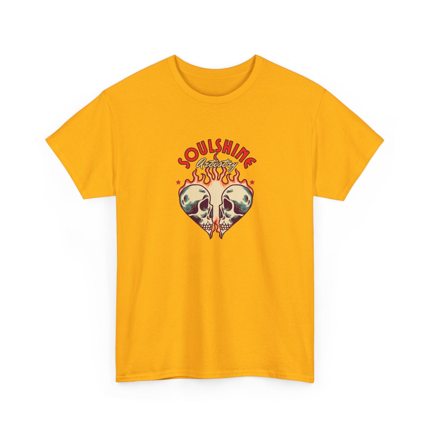 Soulshine Heart Graphic Tee — Vintage Skull Heart Healing Shirt