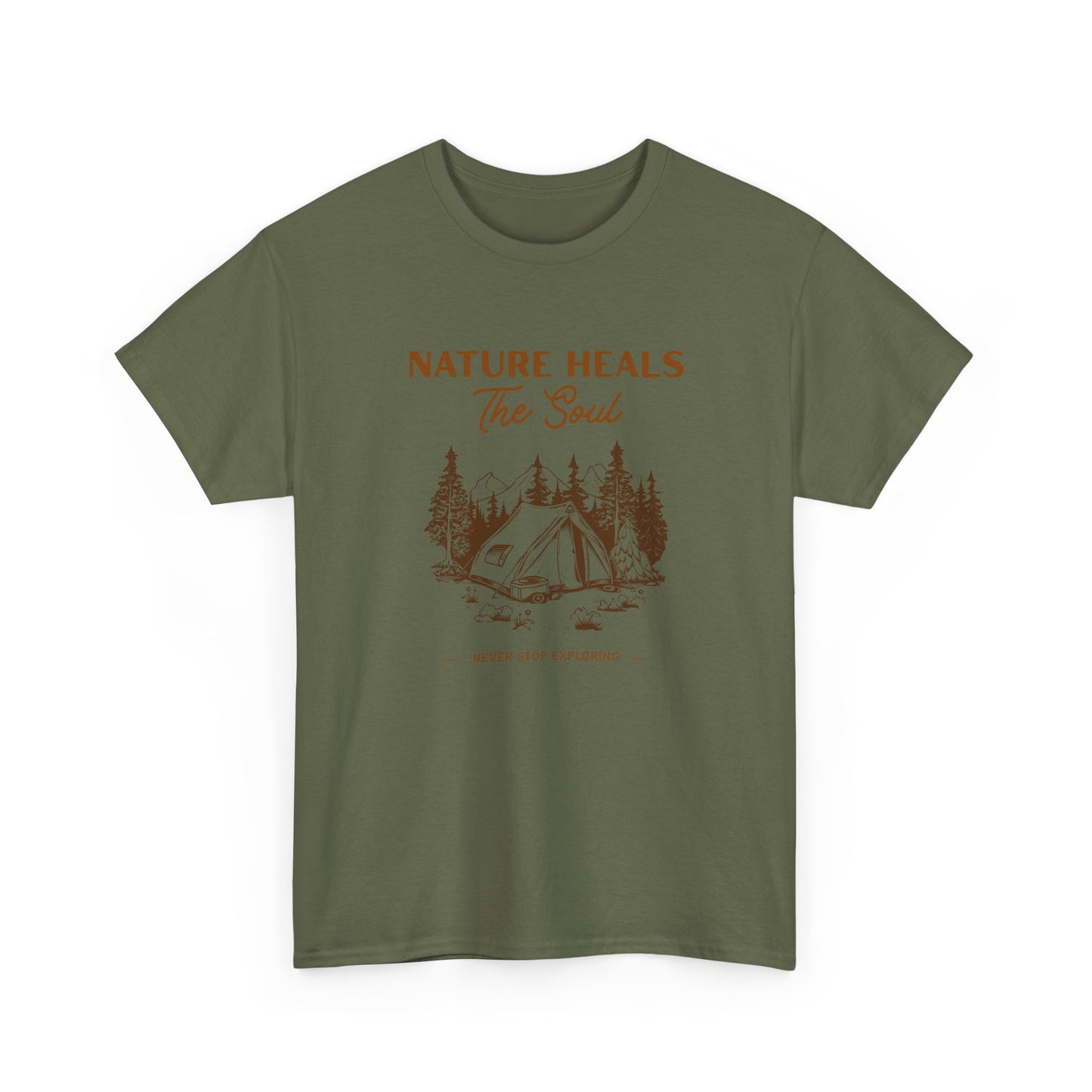 Nature Heals The Soul Camping Tee — Outdoor Camping Tent T-Shirt