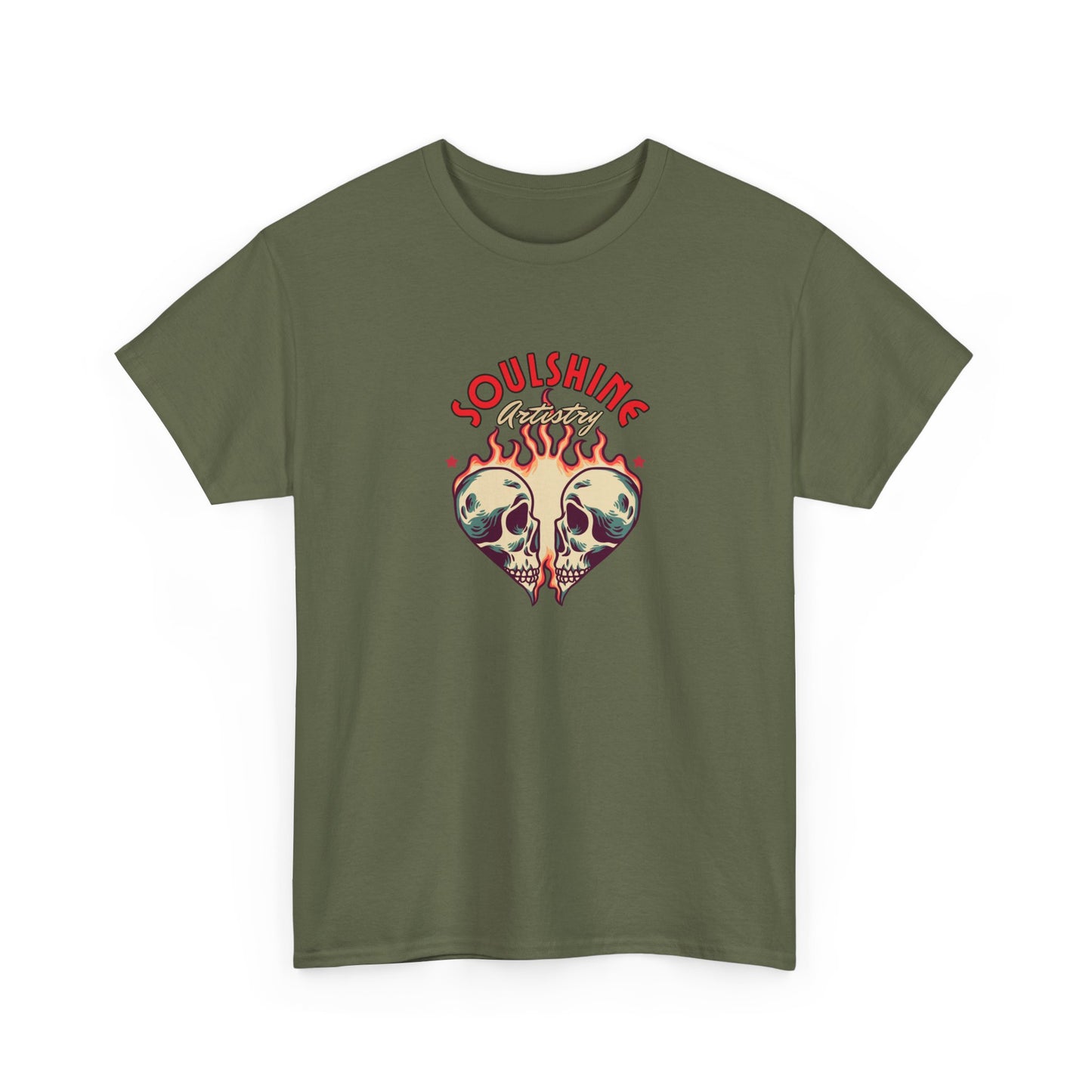 Soulshine Heart Graphic Tee — Vintage Skull Heart Healing Shirt