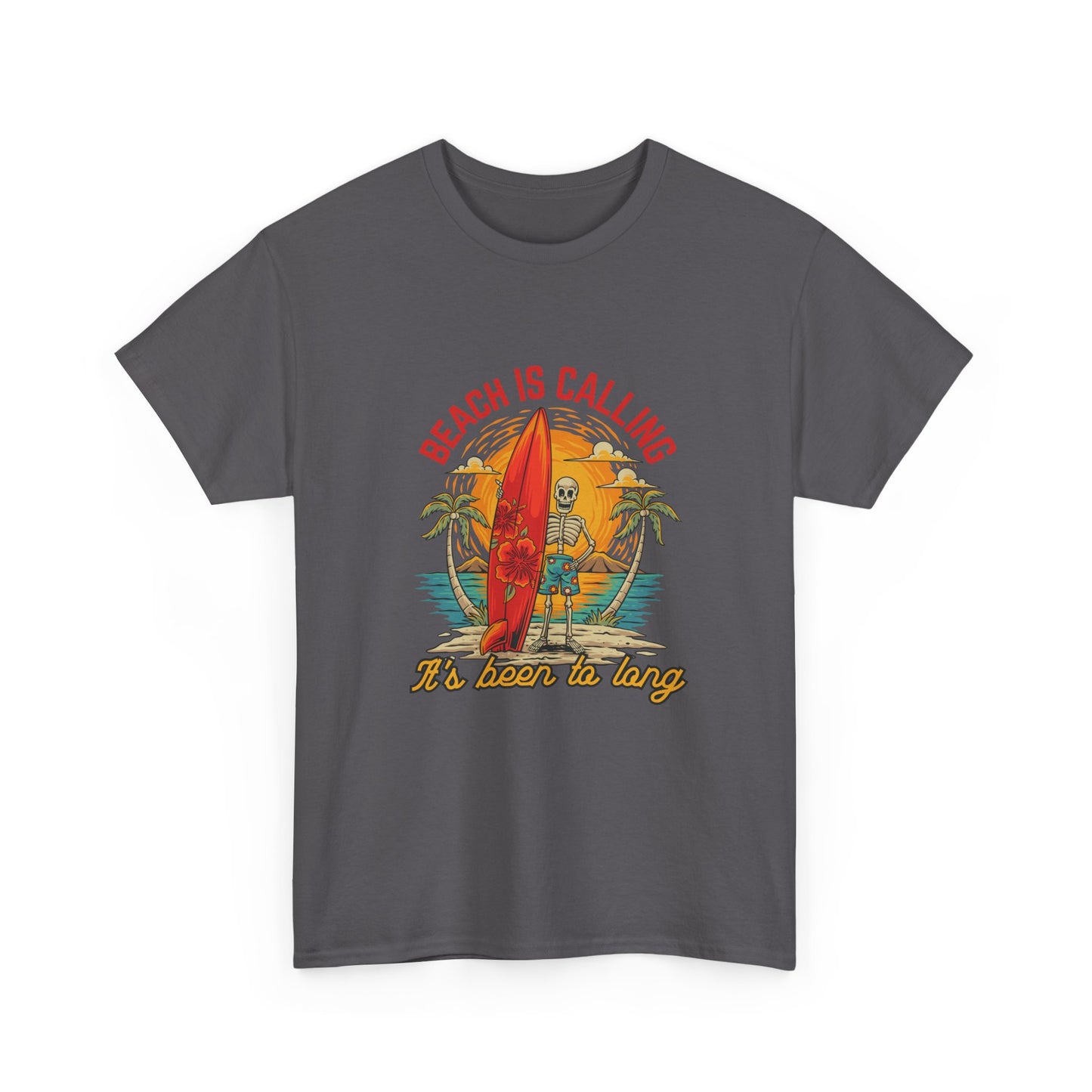 Beach Is Calling T-Shirt – Vintage Surf Skull Graphic Tee