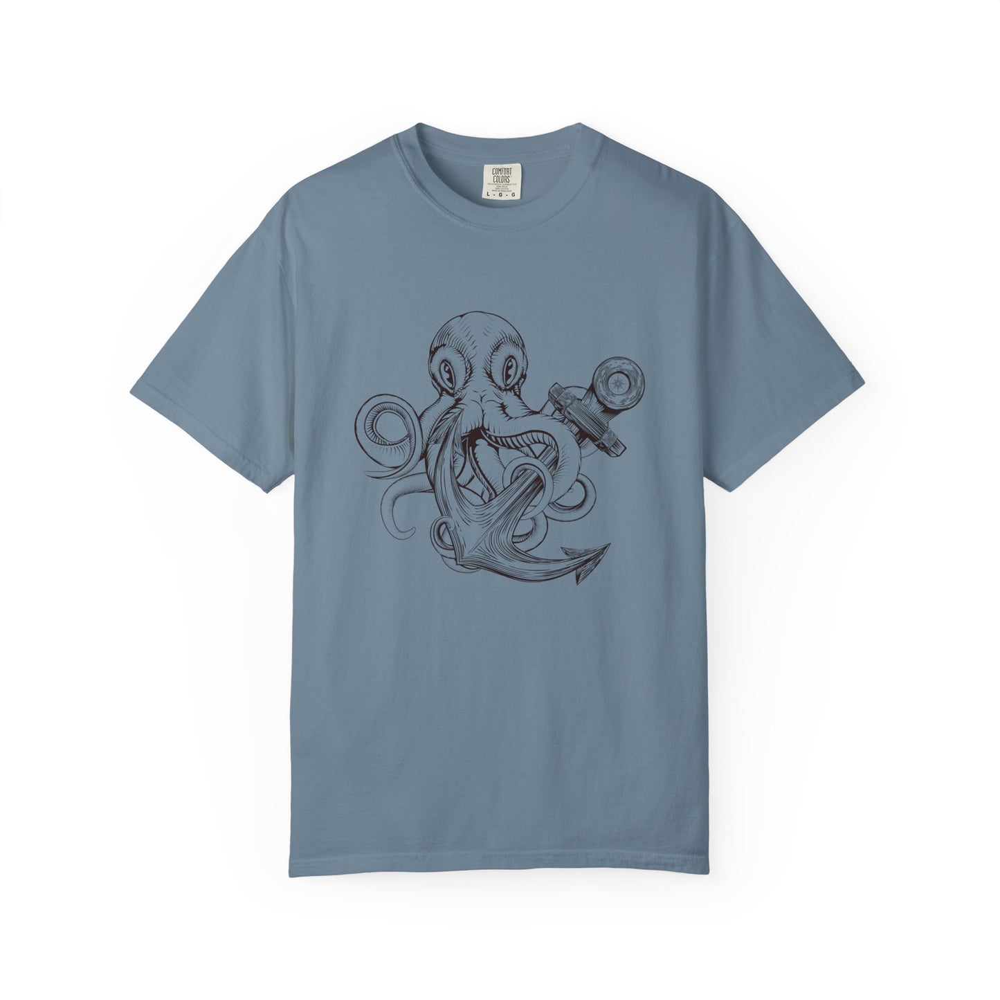 Octopus Anchor T-Shirt — Unisex Nautical Vintage Ink Illustration