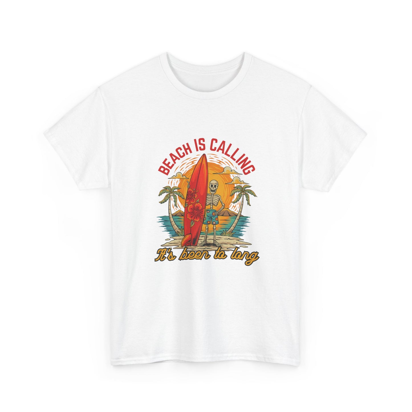 Beach Is Calling T-Shirt – Vintage Surf Skull Graphic Tee