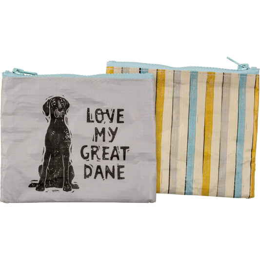 Love My Great Dane Zipper Wallet
