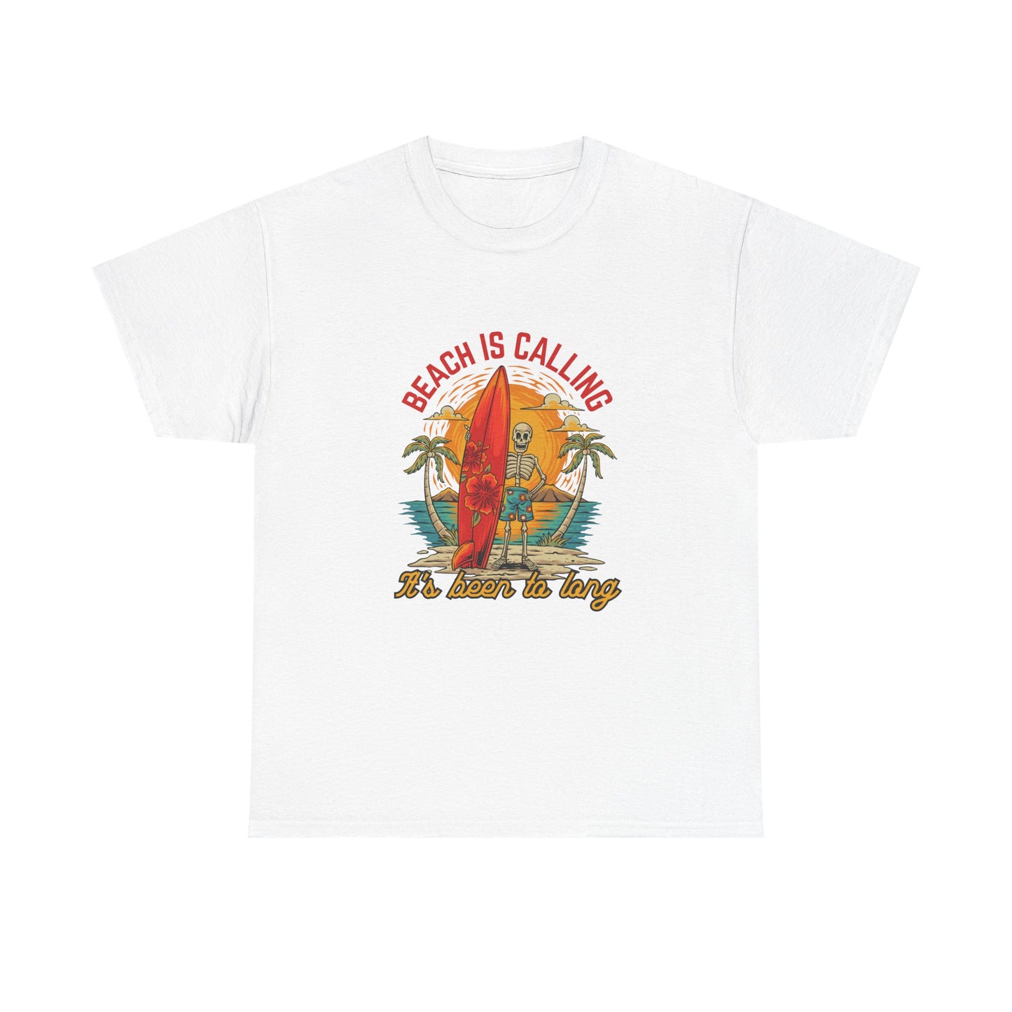Beach Is Calling T-Shirt – Vintage Surf Skull Graphic Tee