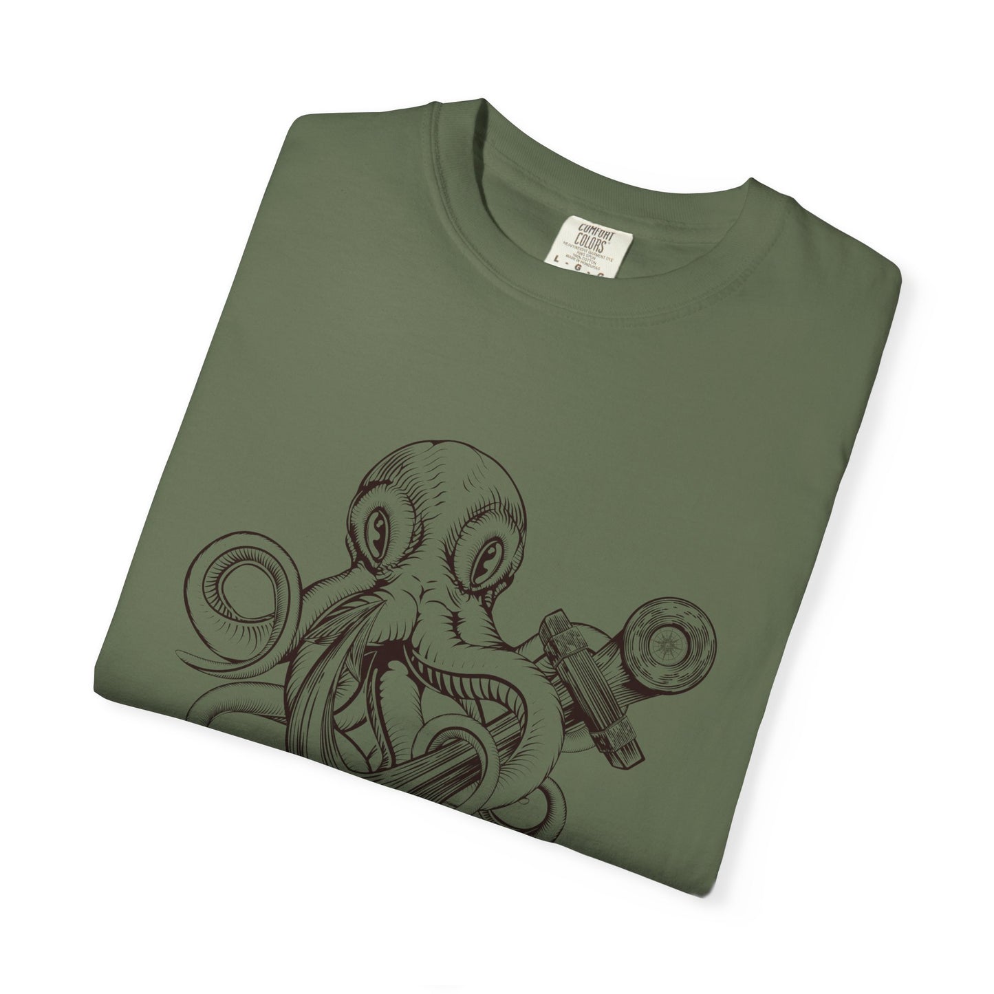 Octopus Anchor T-Shirt — Unisex Nautical Vintage Ink Illustration