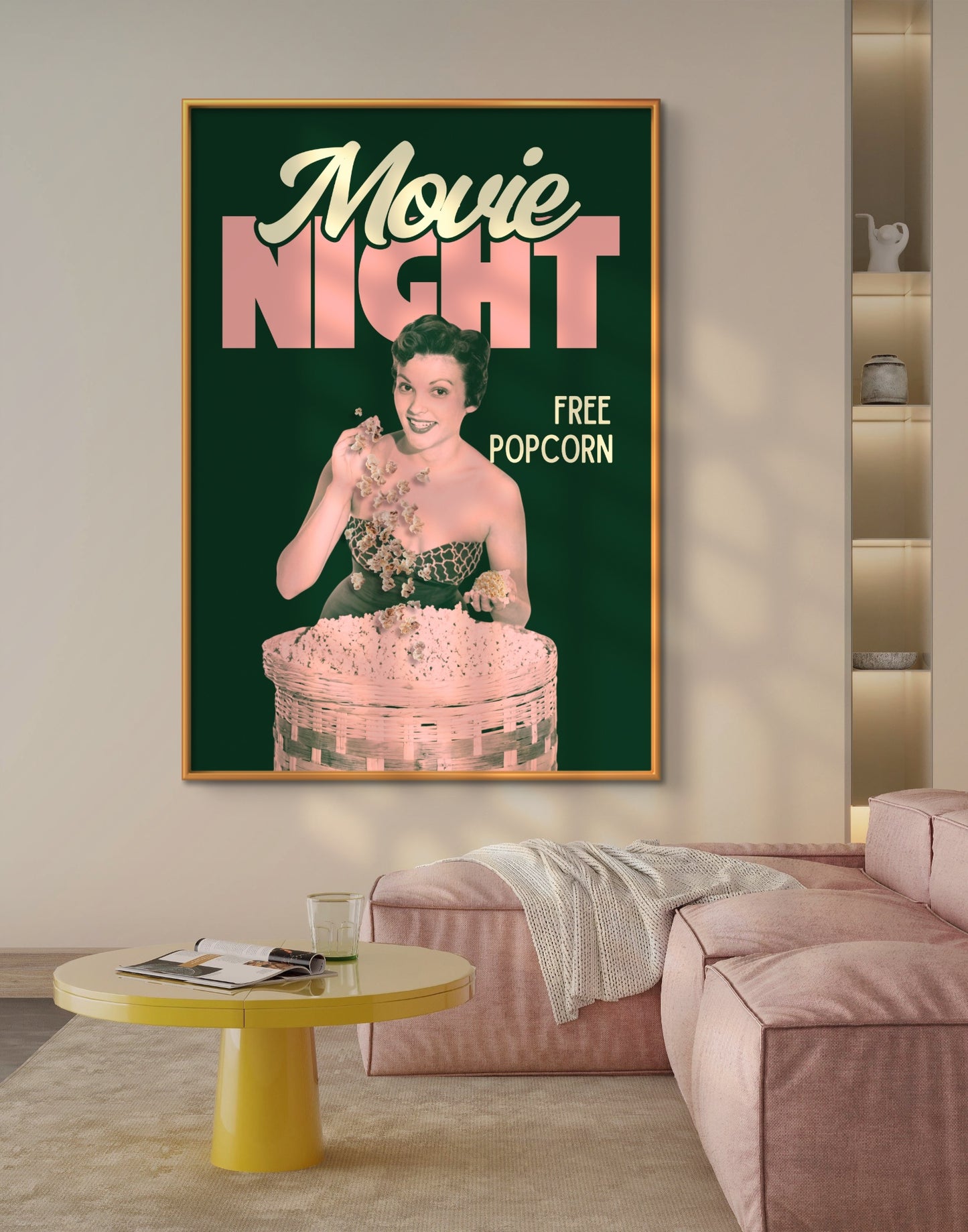 "Movie Night" Art Print: Modern Wall Decor  (Digital Download)