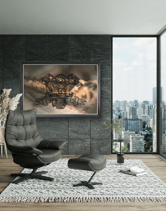"Motorcycles" Art Print: Modern Wall Decor  (Digital Download)