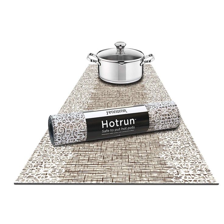 Hotrun 2 in 1 Heat Resistant Trivet & Table Runner, 48 Inches Long Trivet for Hot Pots and Pans, Handles Heat Up to 356F, Anti Slip, Waterproof, Ideal for Kitchen Countertops