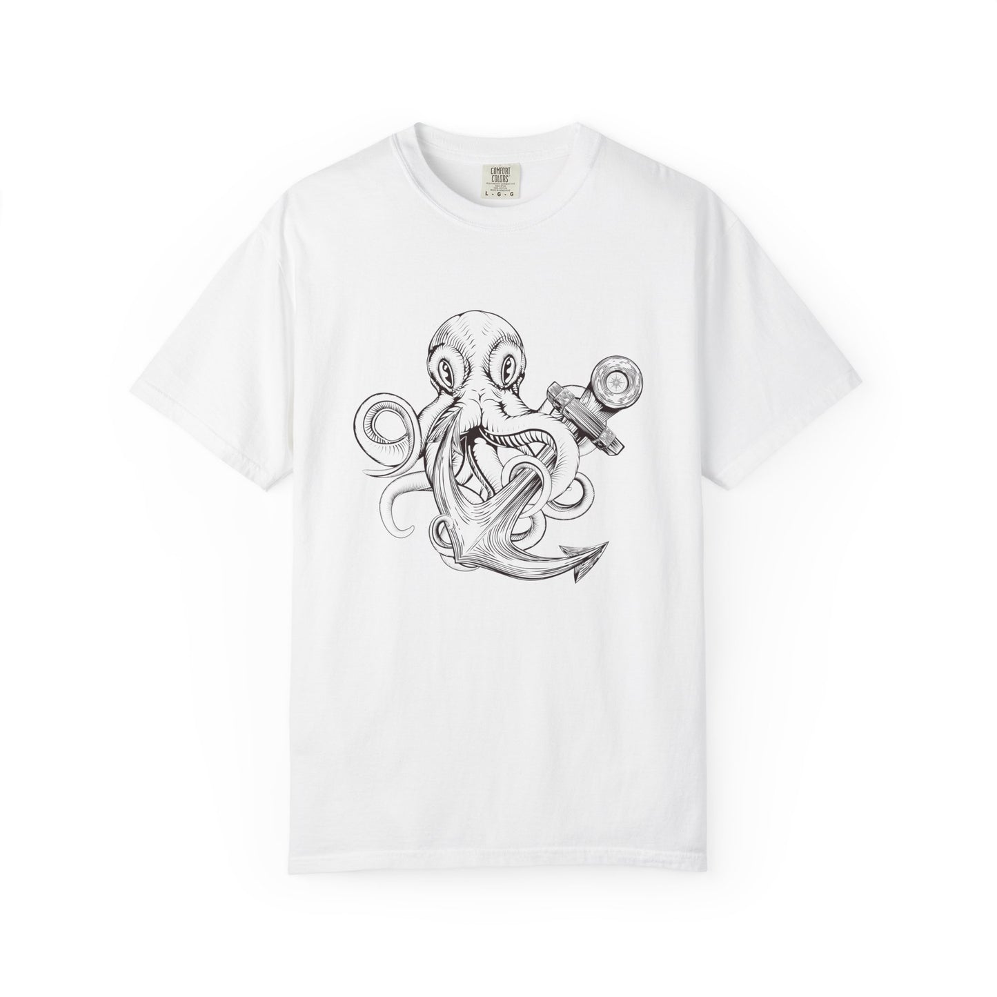 Octopus Anchor T-Shirt — Unisex Nautical Vintage Ink Illustration