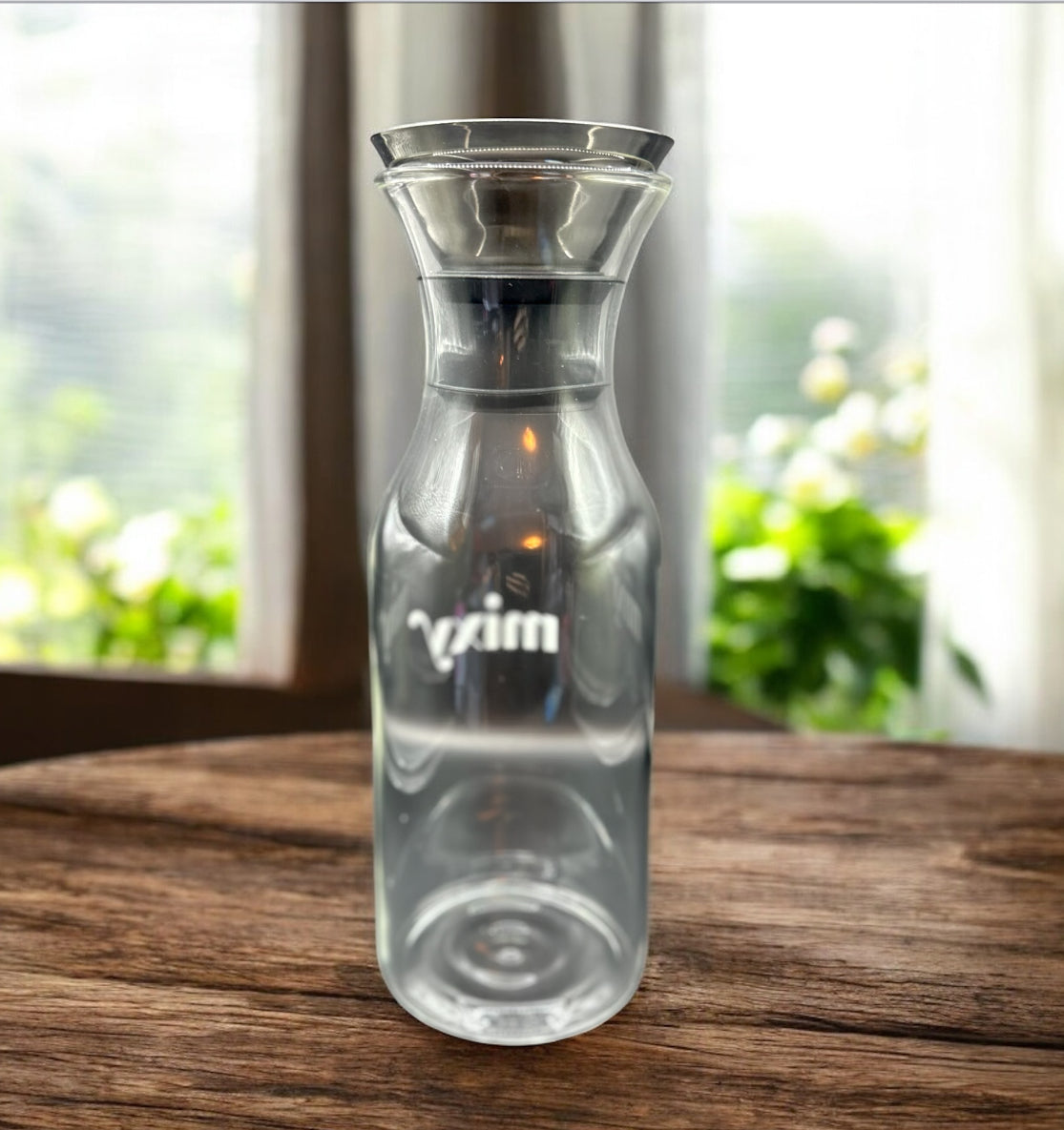 Mixy Glass Carafe – Modern Drink Pitcher (Missing Lid)