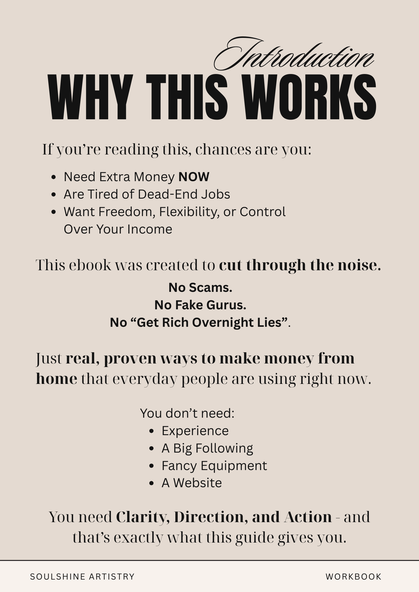 “Making Fast Cash Working From Home” E-Book