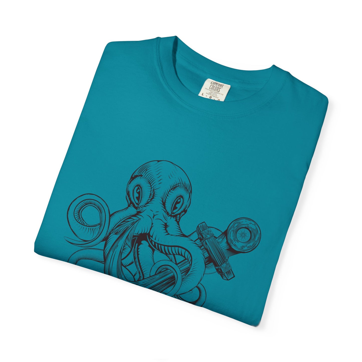 Octopus Anchor T-Shirt — Unisex Nautical Vintage Ink Illustration