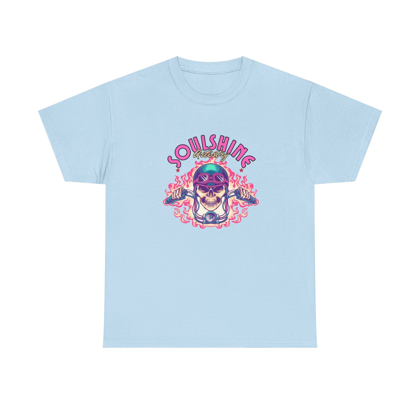 Soulshine Skull Tee — Retro Neon Skull Graphic T-Shirt