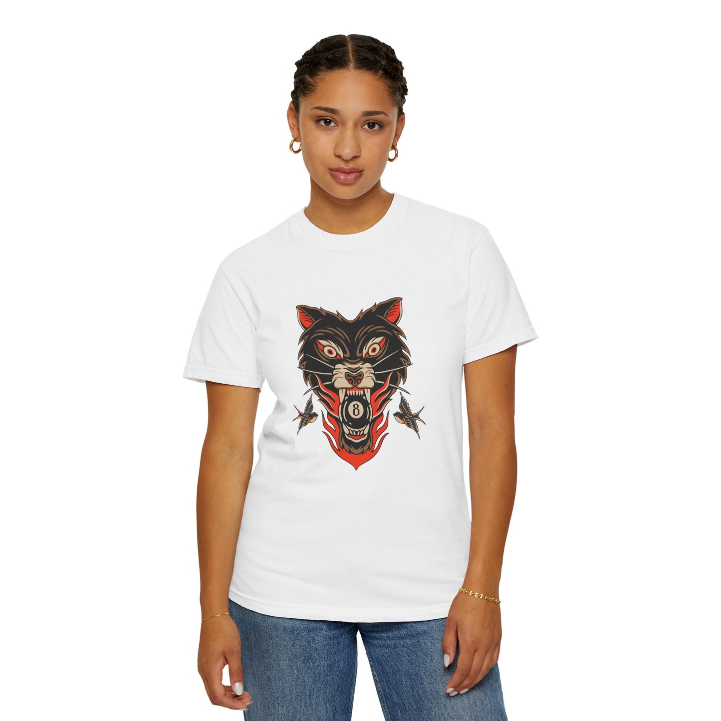 Wolf Skull T-Shirt — Vintage Unisex Tattoo Style Biker Graphic Tee